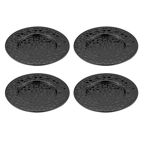 Tempa Spencer Hammered Black 4pk Coaster Set