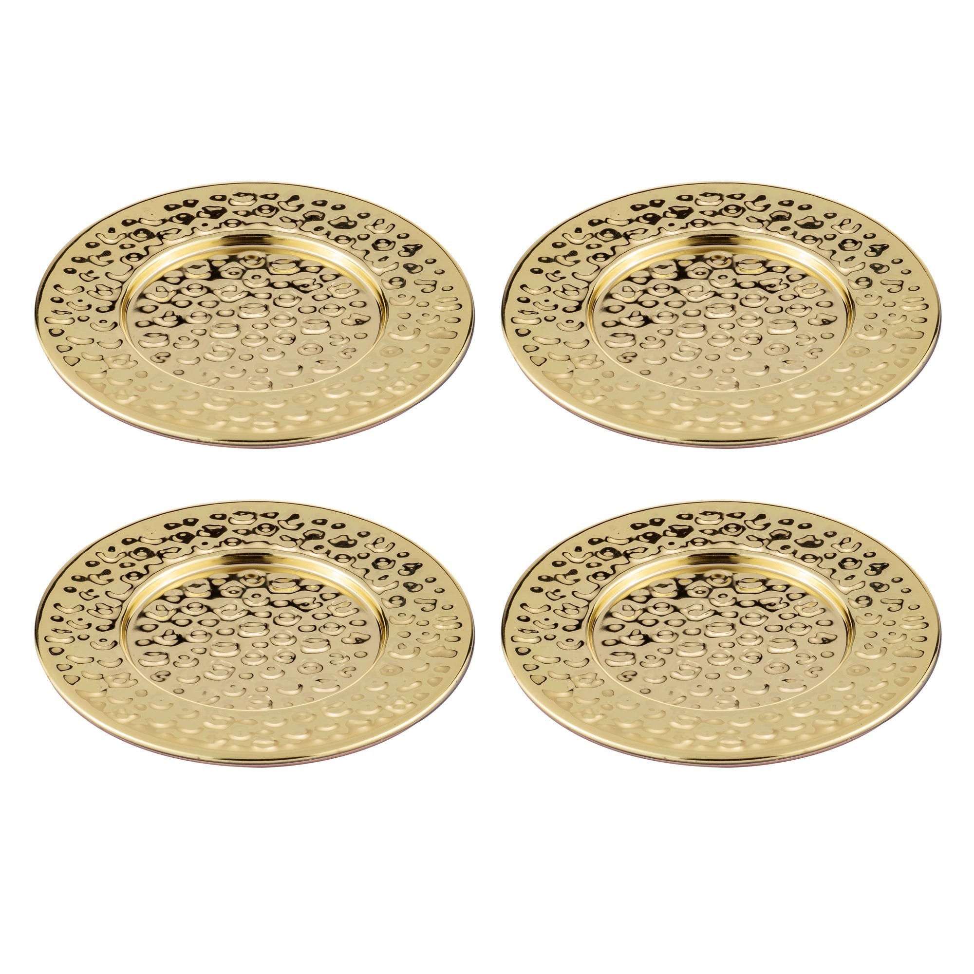 Tempa Spencer Hammered Gold 4pk Coaster Set
