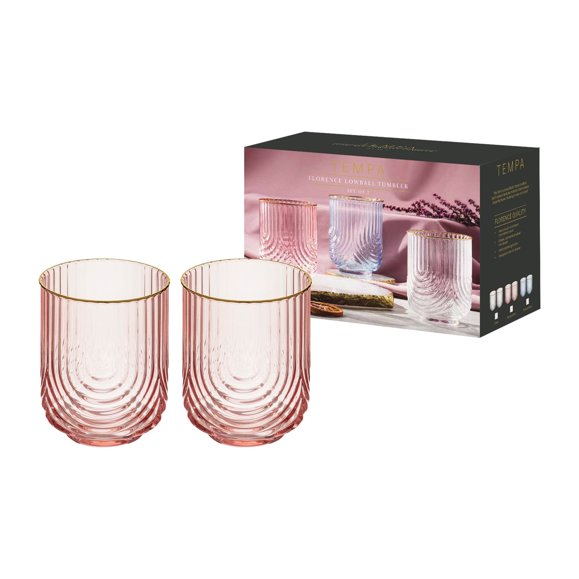 Tempa Florence Opulent Pink 2pk Lowball Tumbler