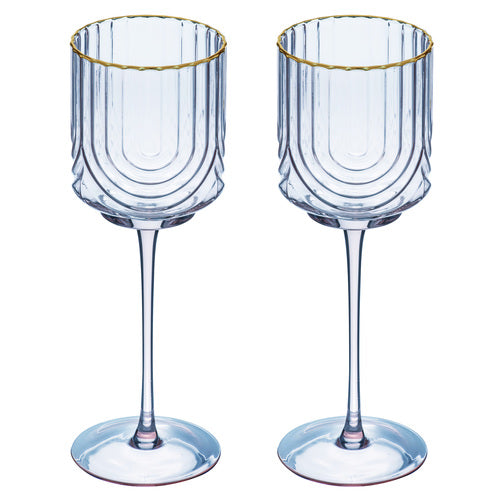 Tempa Florence Tranquil Blue 2pk Wine Glass
