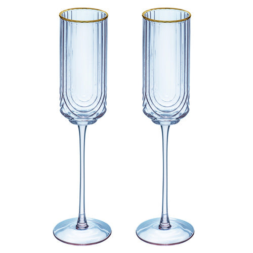 Tempa Florence Tranquil Blue 2pk Champagne Glass