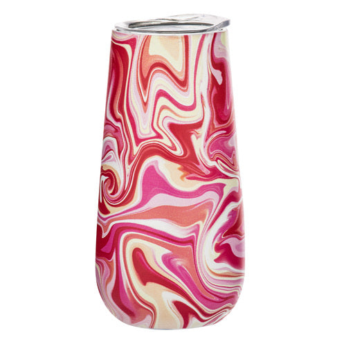 Porta by Ladelle Summer Swirl Pink SS Champagne Tumbler