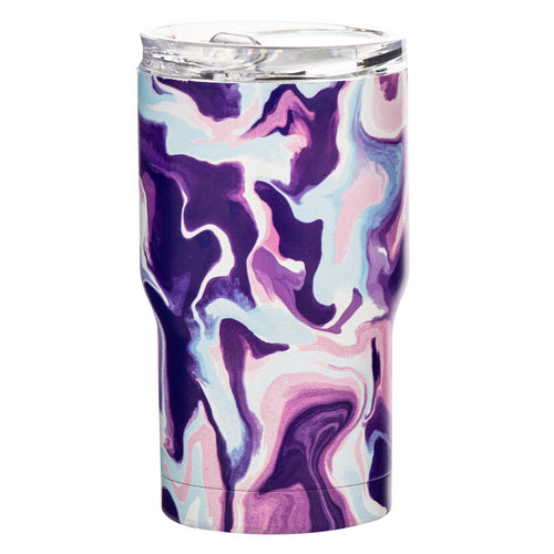 Porta by Ladelle Summer Swirl Purple SS Travel Mug