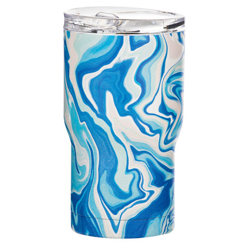 Porta by Ladelle Summer Swirl Blue SS Travel Mug