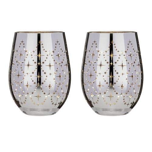 Tempa Celeste Silver 2pk Stemless Glass