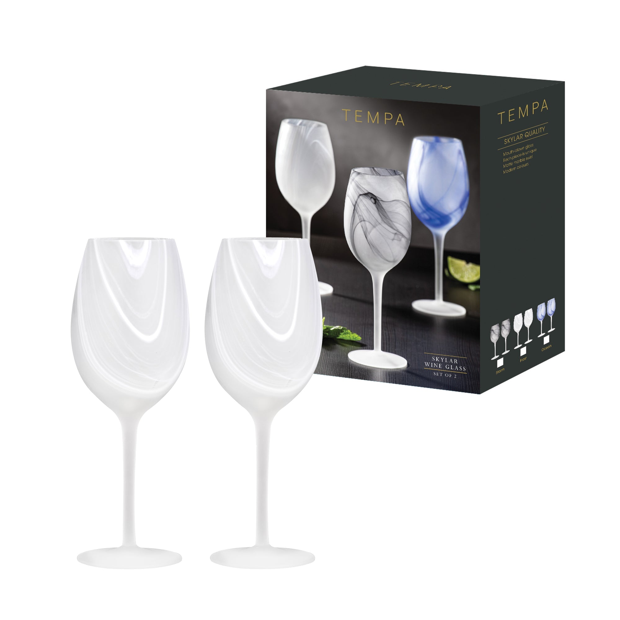 Tempa Skylar Frost 2pk Wine Glass