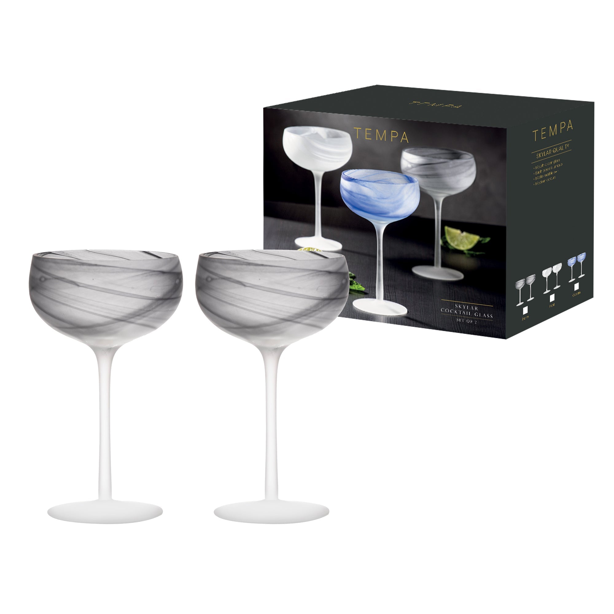 Tempa Skylar Storm 2pk Cocktail Glass