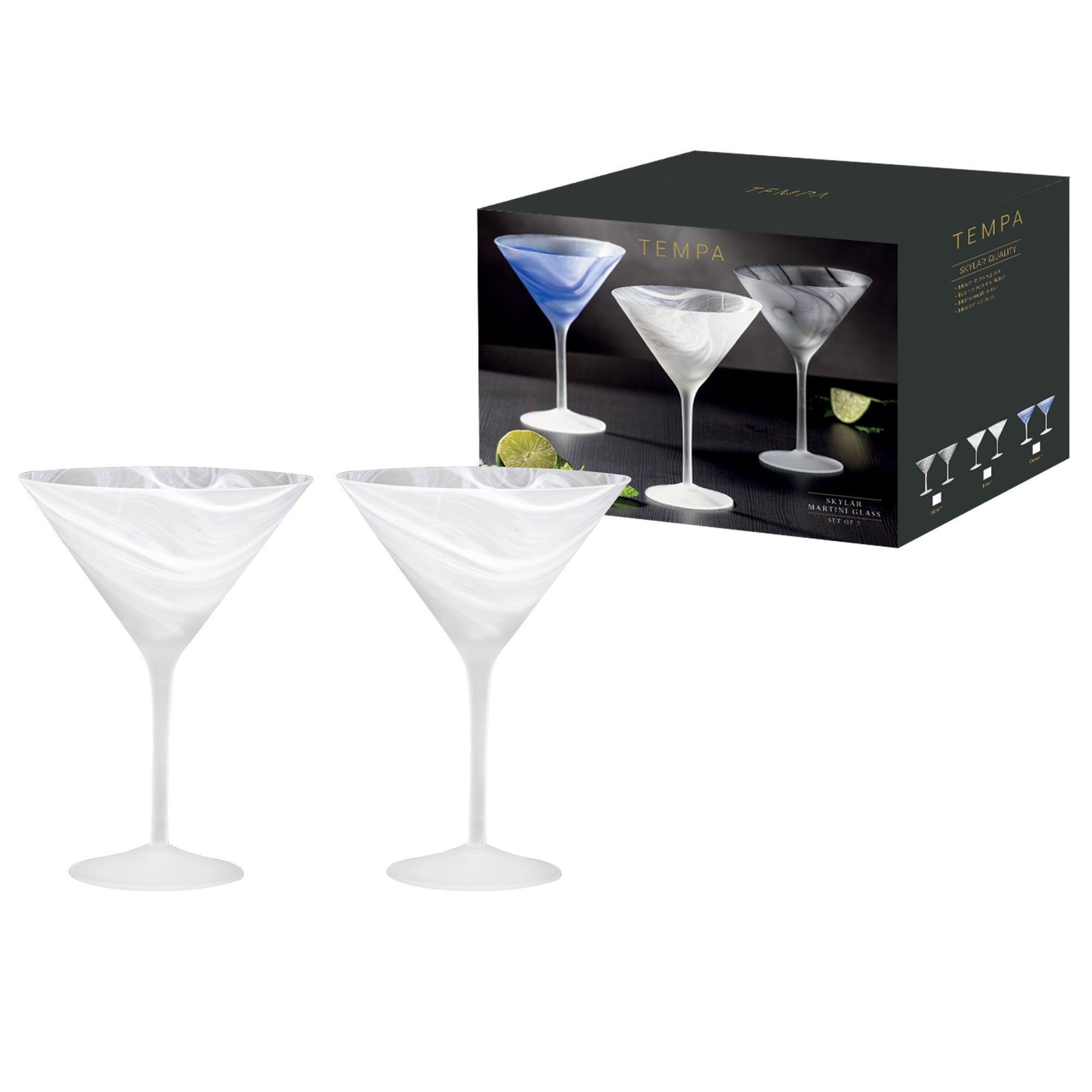 Tempa Skylar Frost 2pk Martini Glass