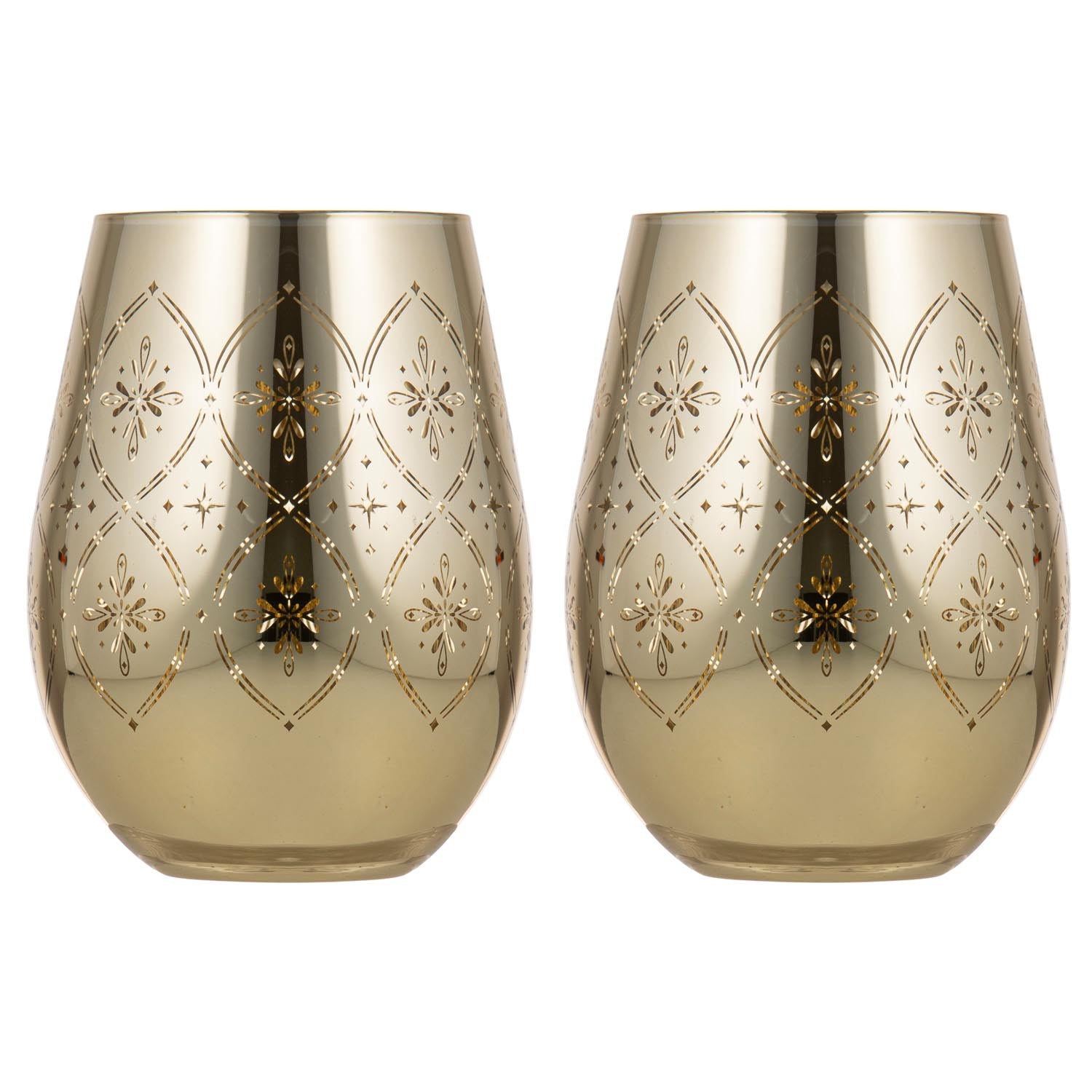 Tempa Chantelle Gold 2pk Stemless Glass