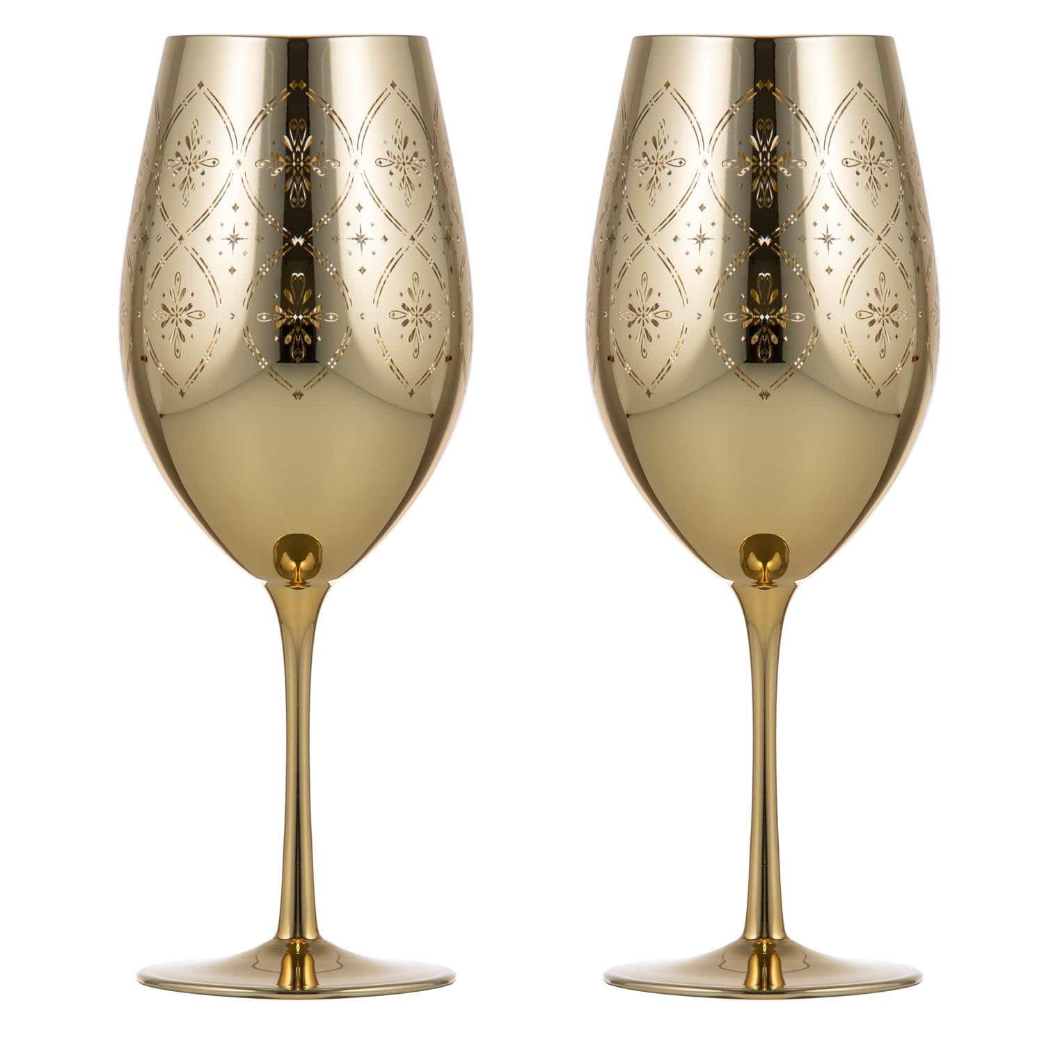 Tempa Chantelle Gold 2pk Wine Glass