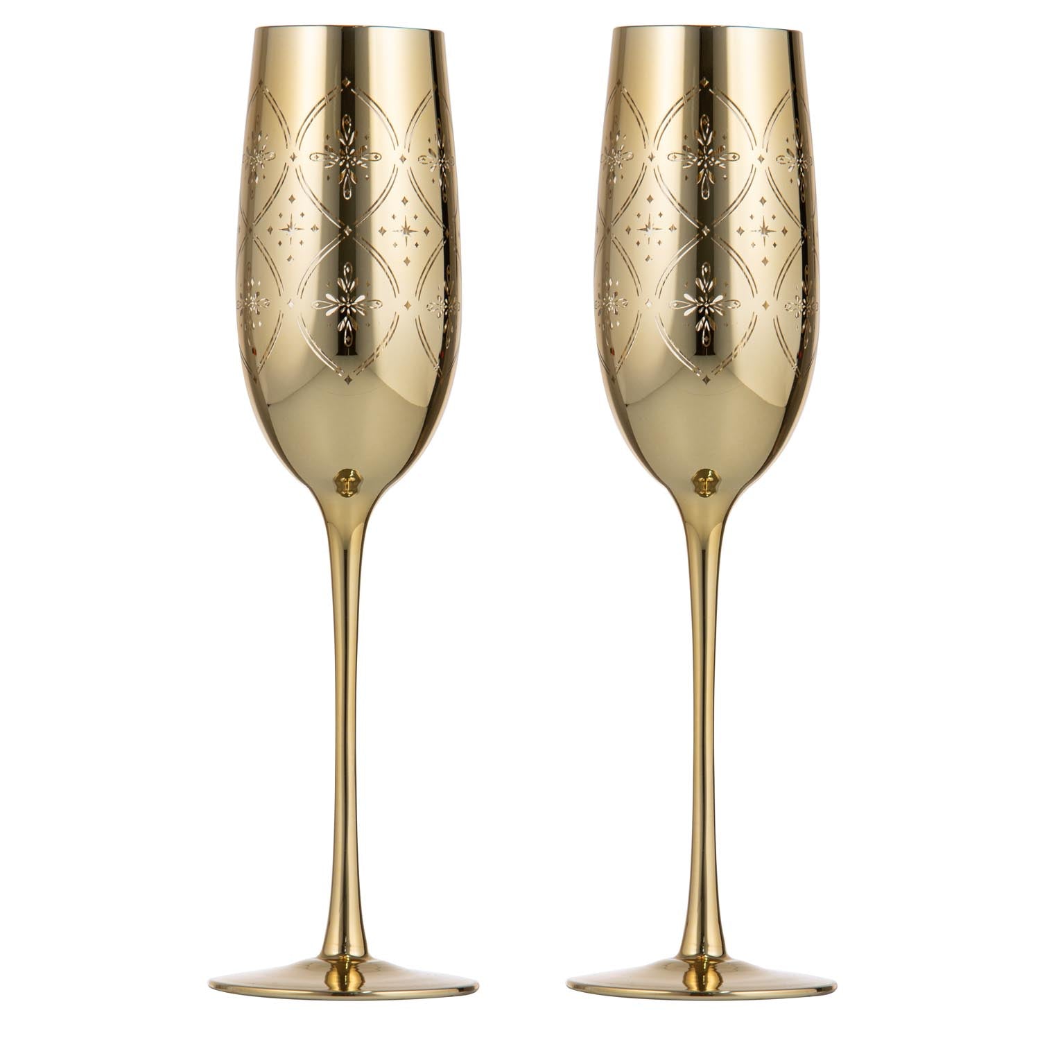 Tempa Chantelle Gold 2pk Champagne Glass