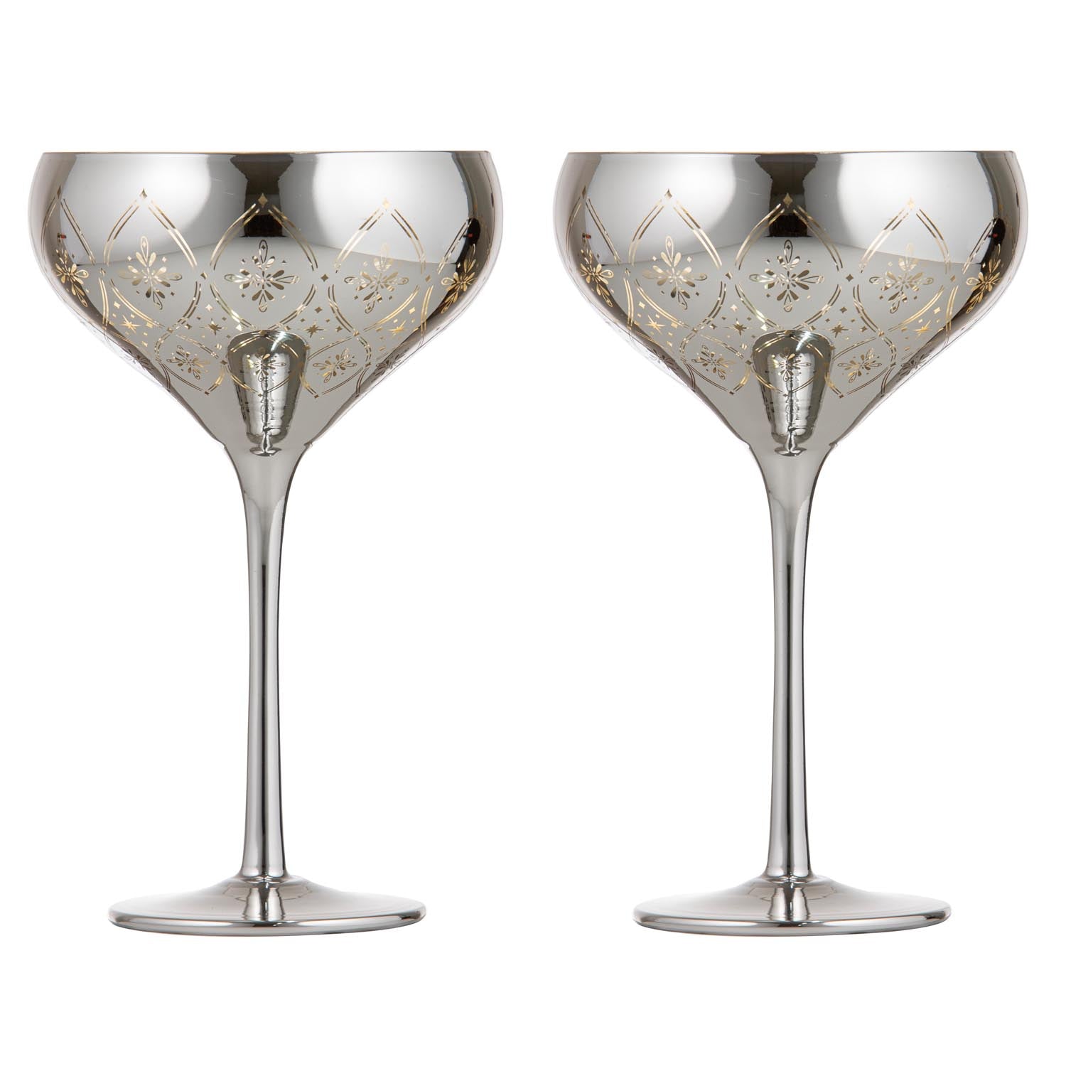 Tempa Chantelle Silver 2pk Cocktail Glass