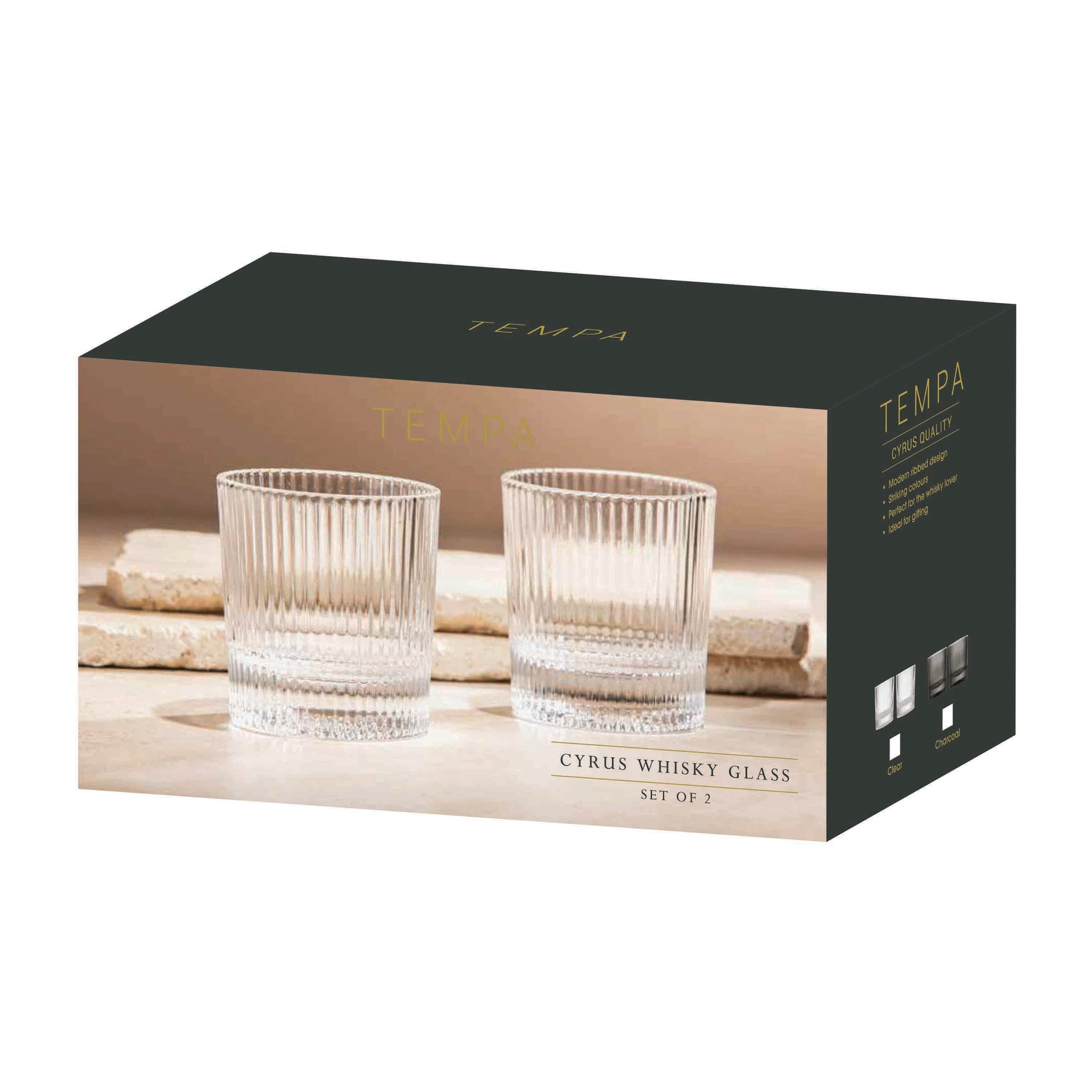 Tempa Cyrus Clear 2pk Whisky Glass