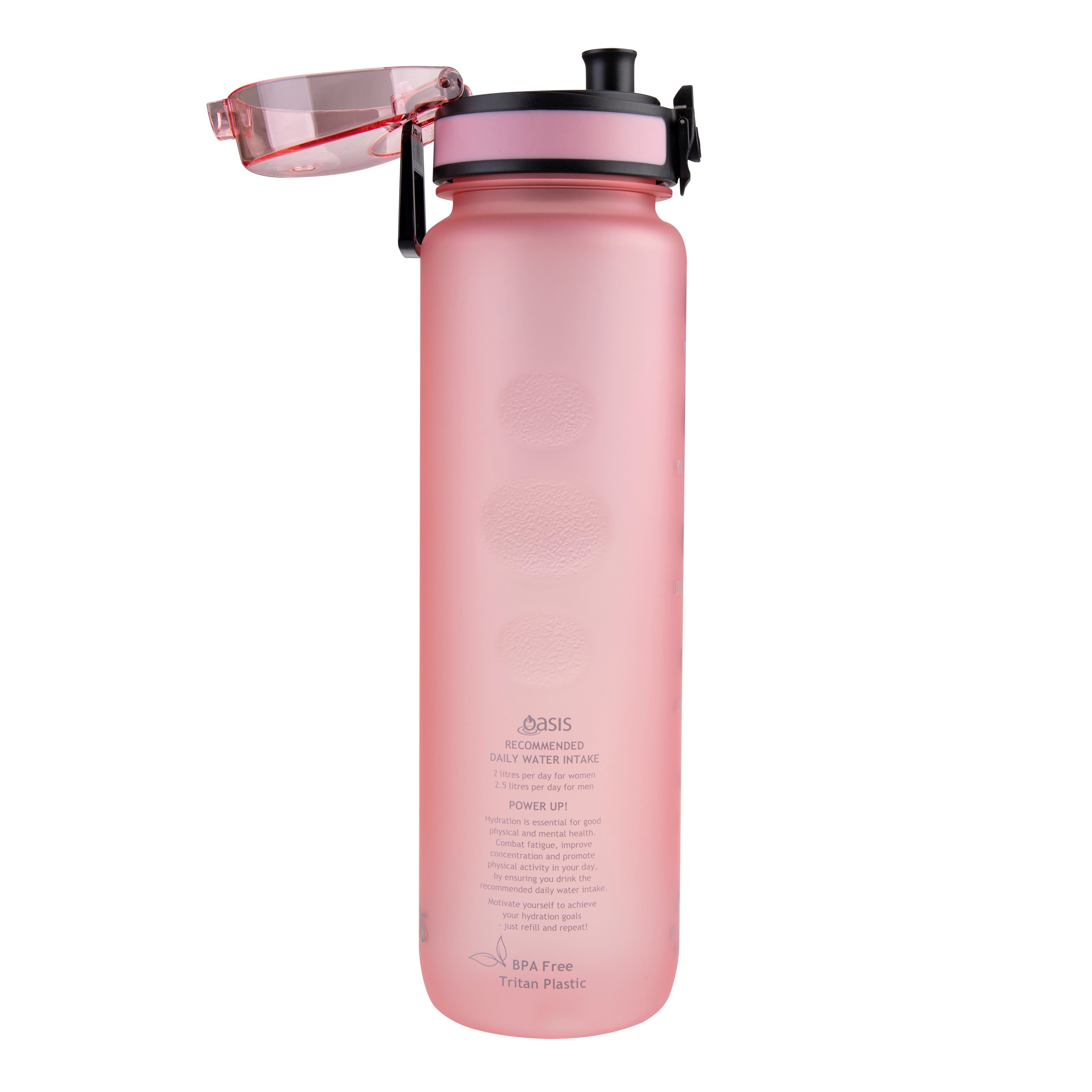 Oasis Tritan Motivational Sports Bottle 1L - Glow Pink