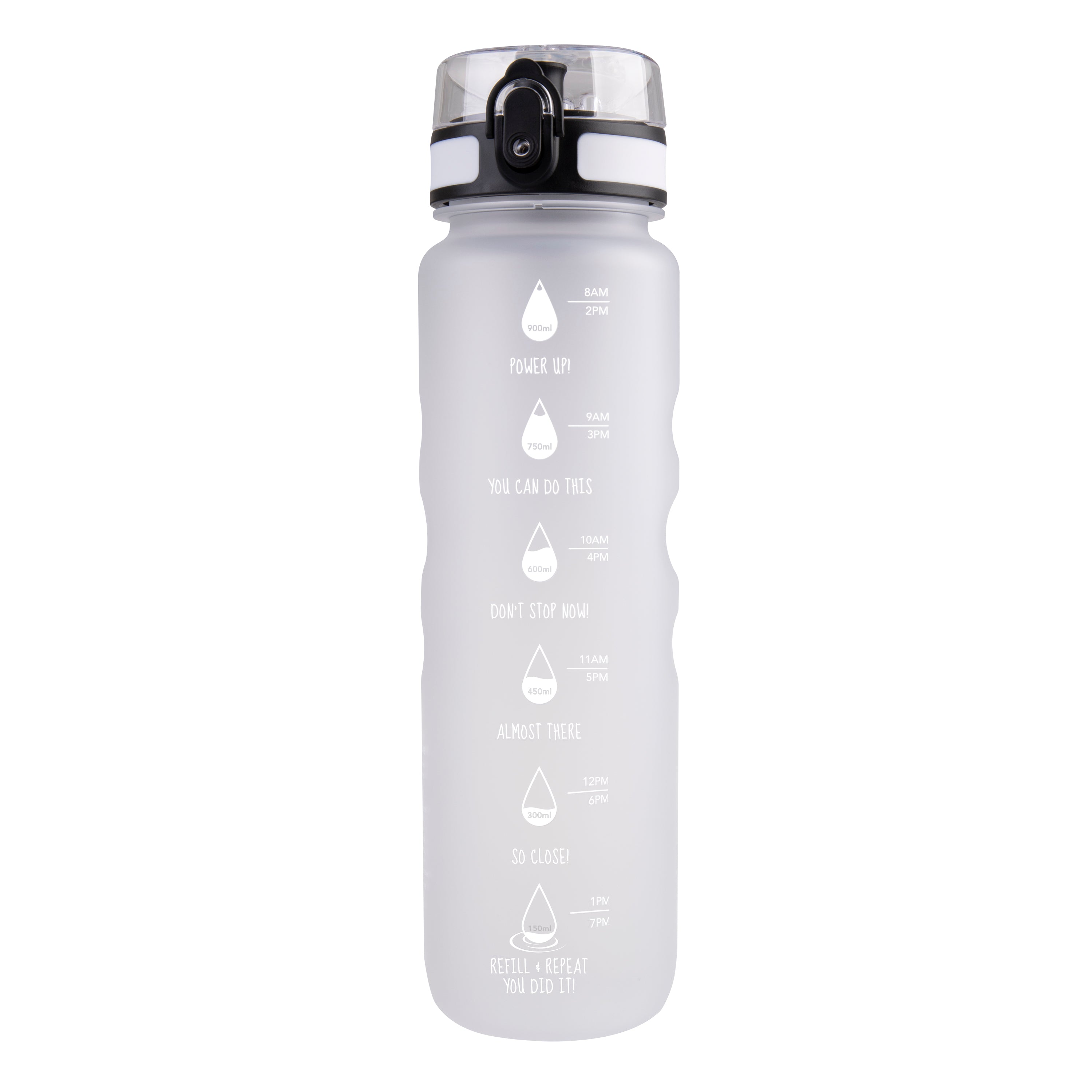 Oasis Tritan Motivational Sports Bottle 1L - White
