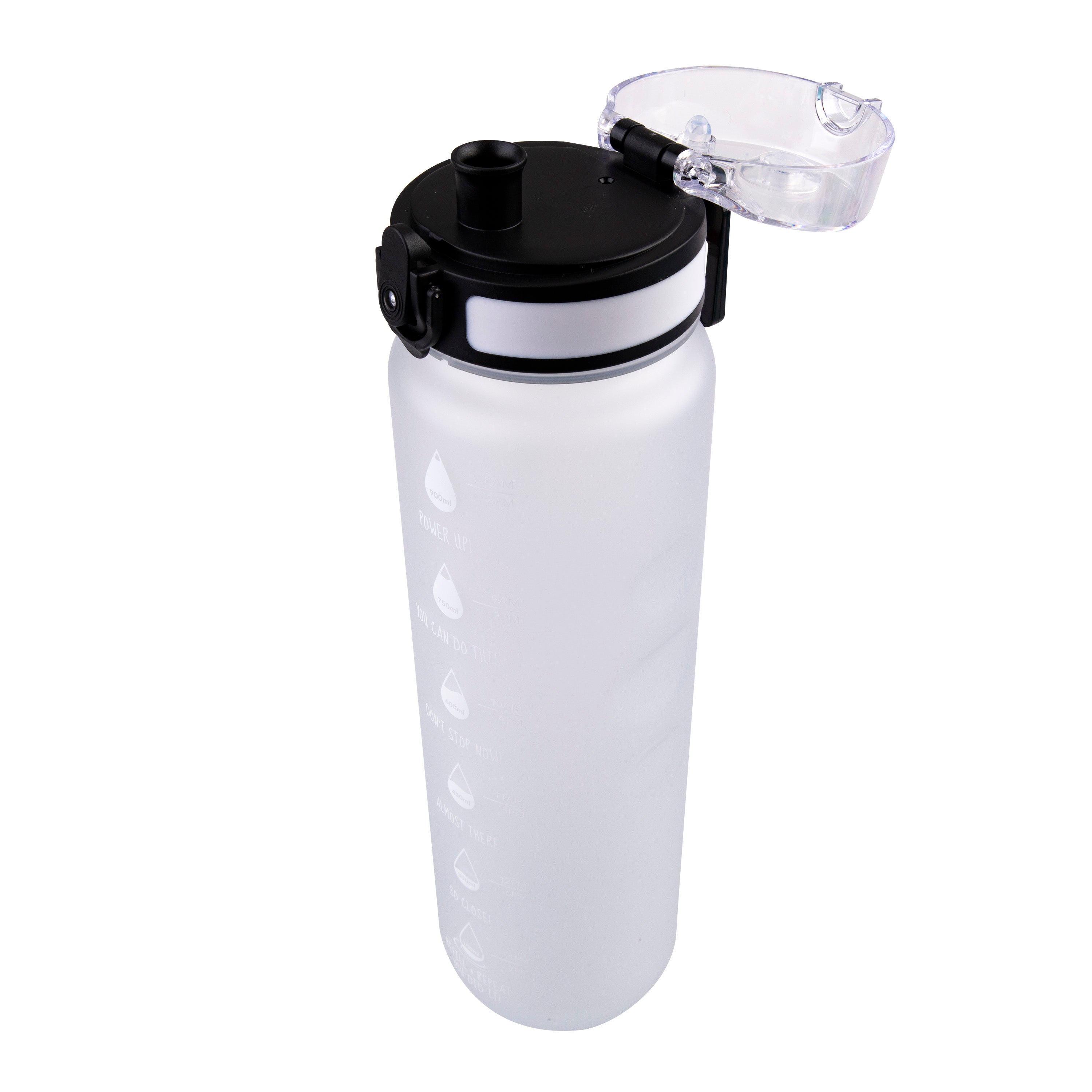 Oasis Tritan Motivational Sports Bottle 1L - White