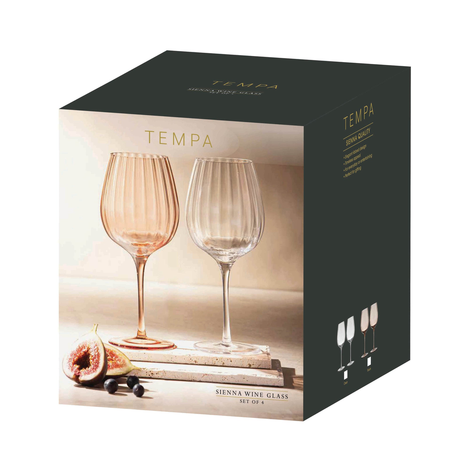 Tempa Sienna Clear 4pk Wine Glass
