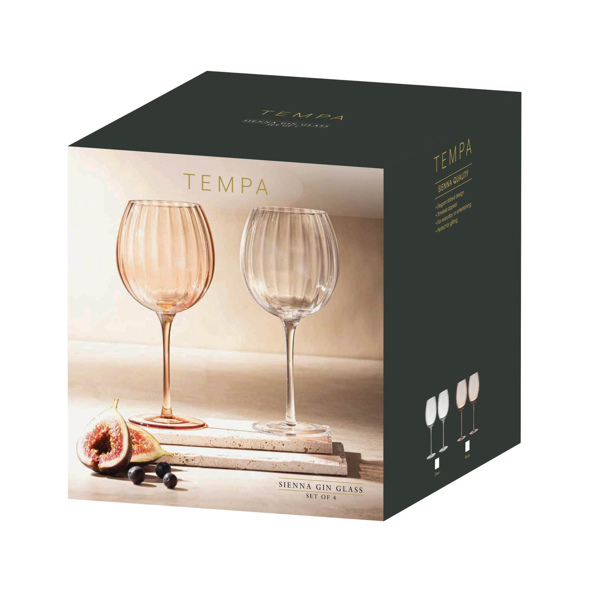 Tempa Sienna Blush 4pk Gin Glass