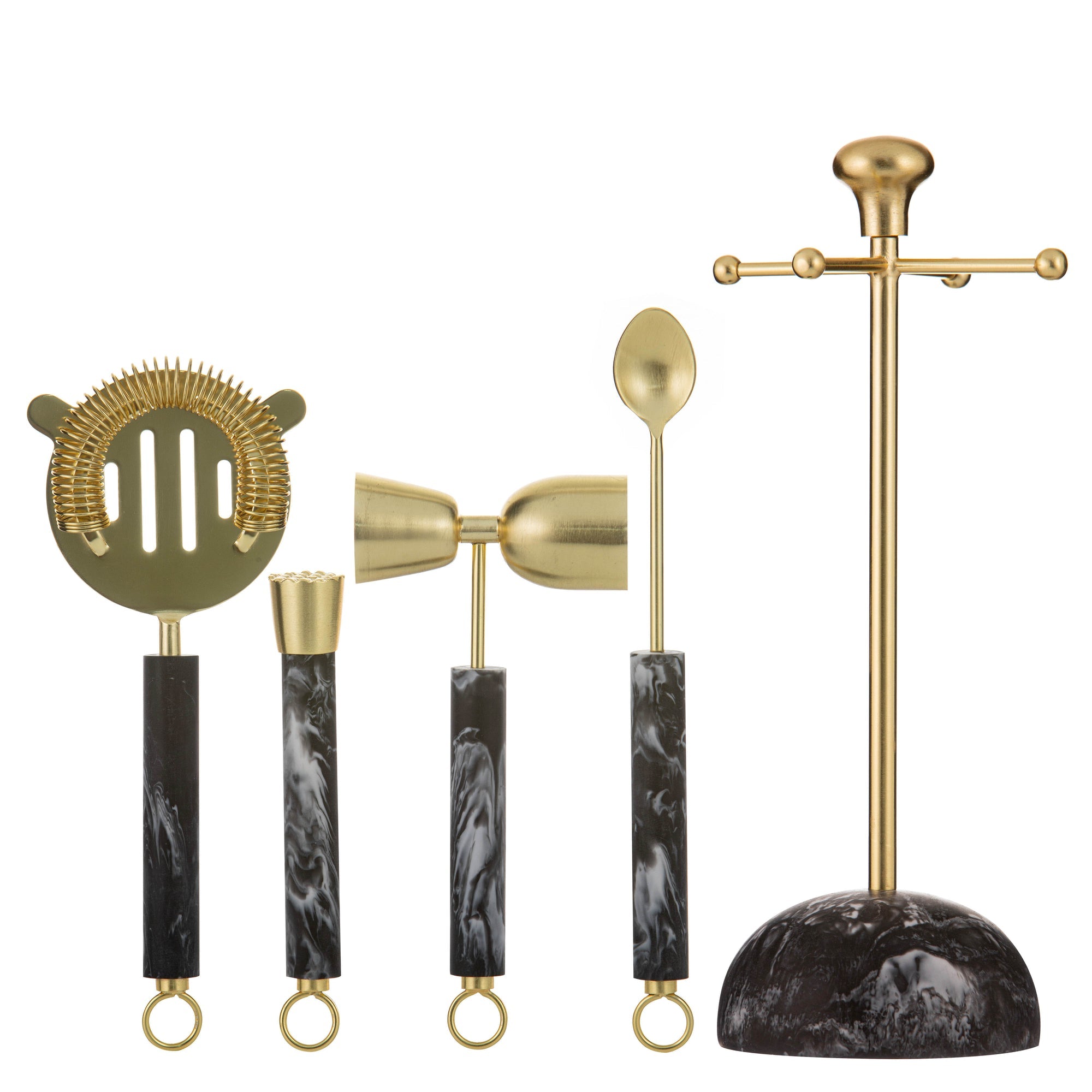 Tempa Bennett Black 5pce Barware Set