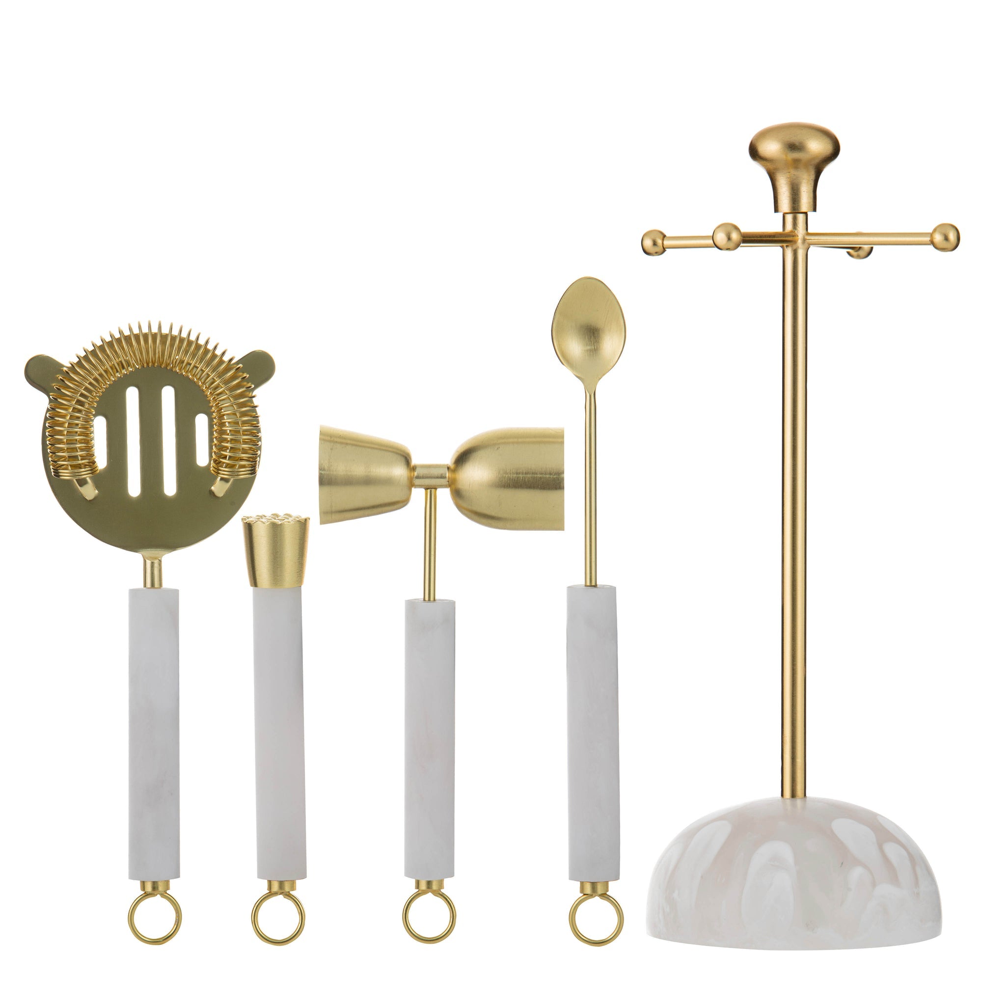 Tempa Bennett White 5pce Barware Set