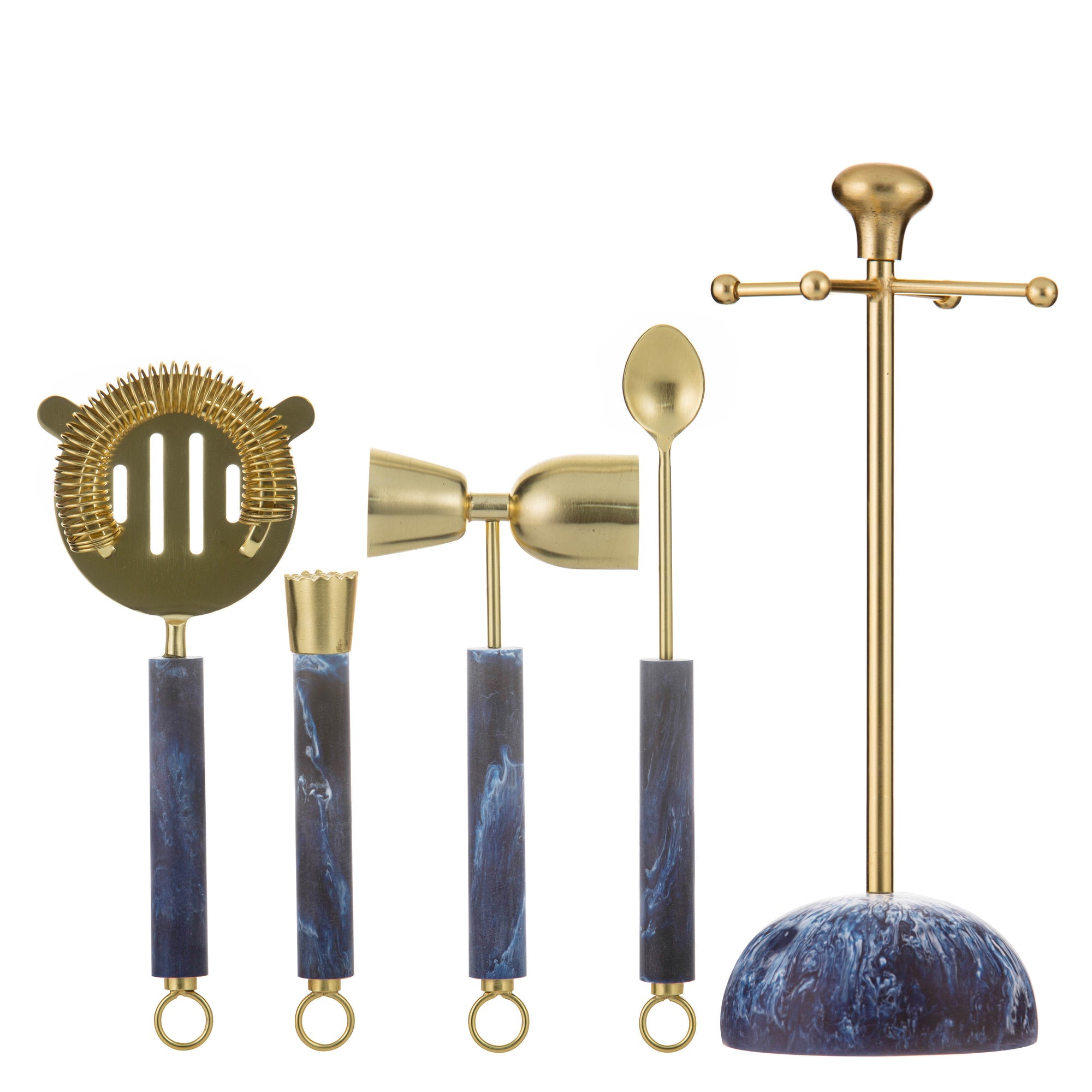 Tempa Bennett Blue 5pce Barware Set