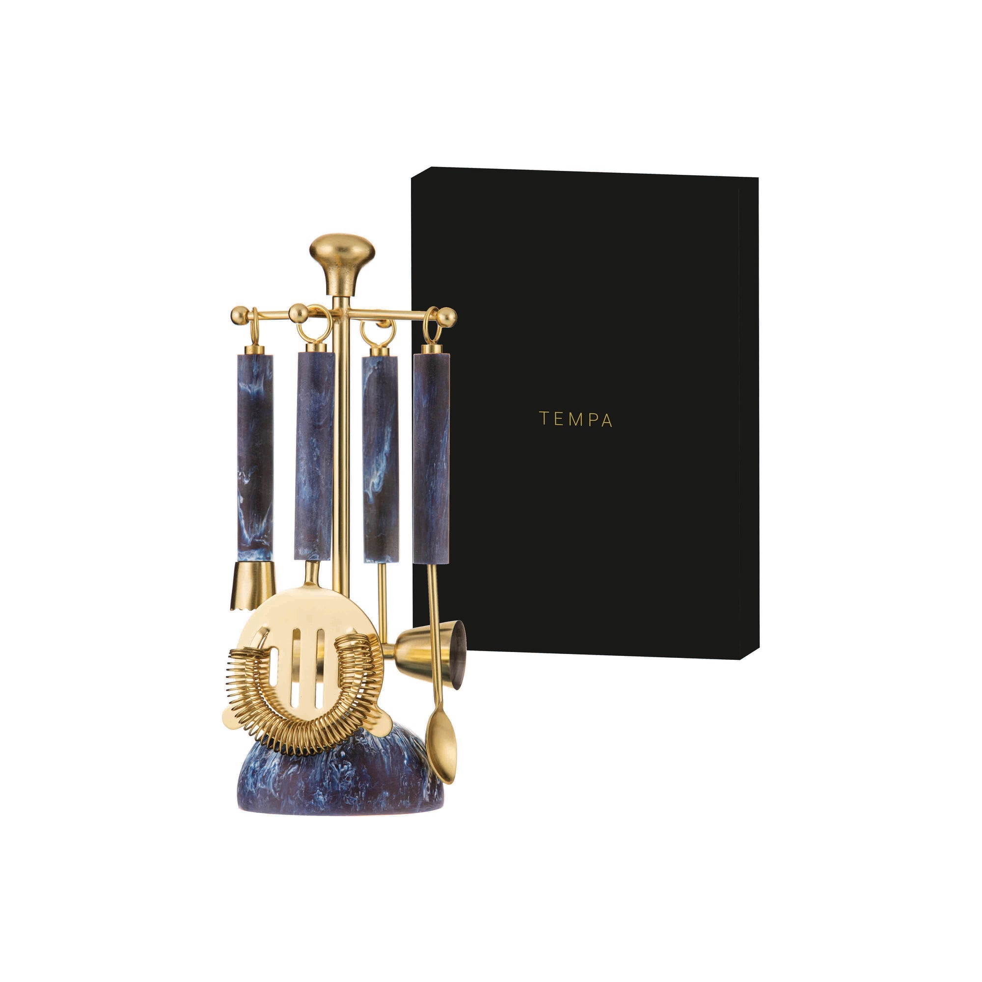 Tempa Bennett Blue 5pce Barware Set