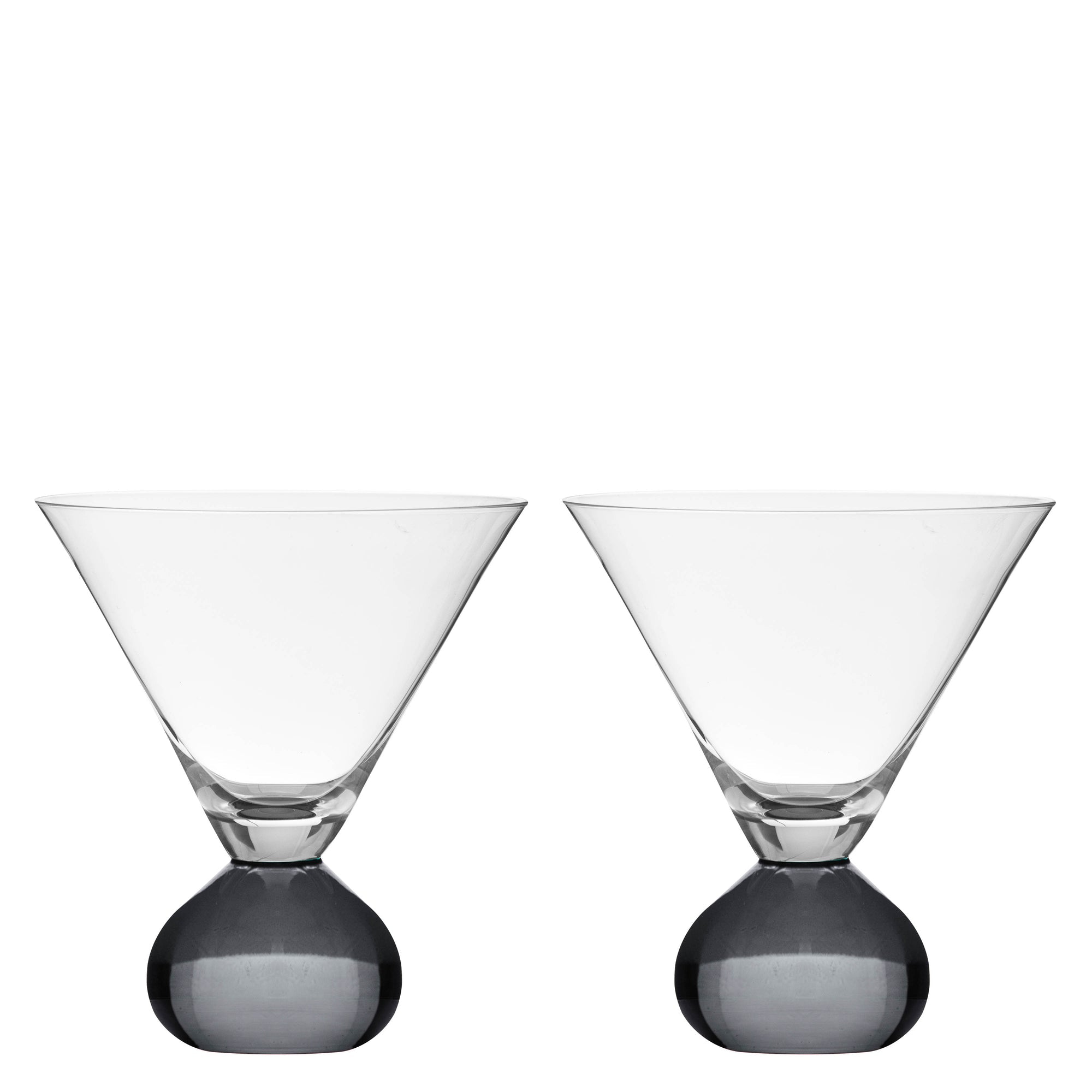 Tempa Zephyr Charcoal 2pk Martini Glass