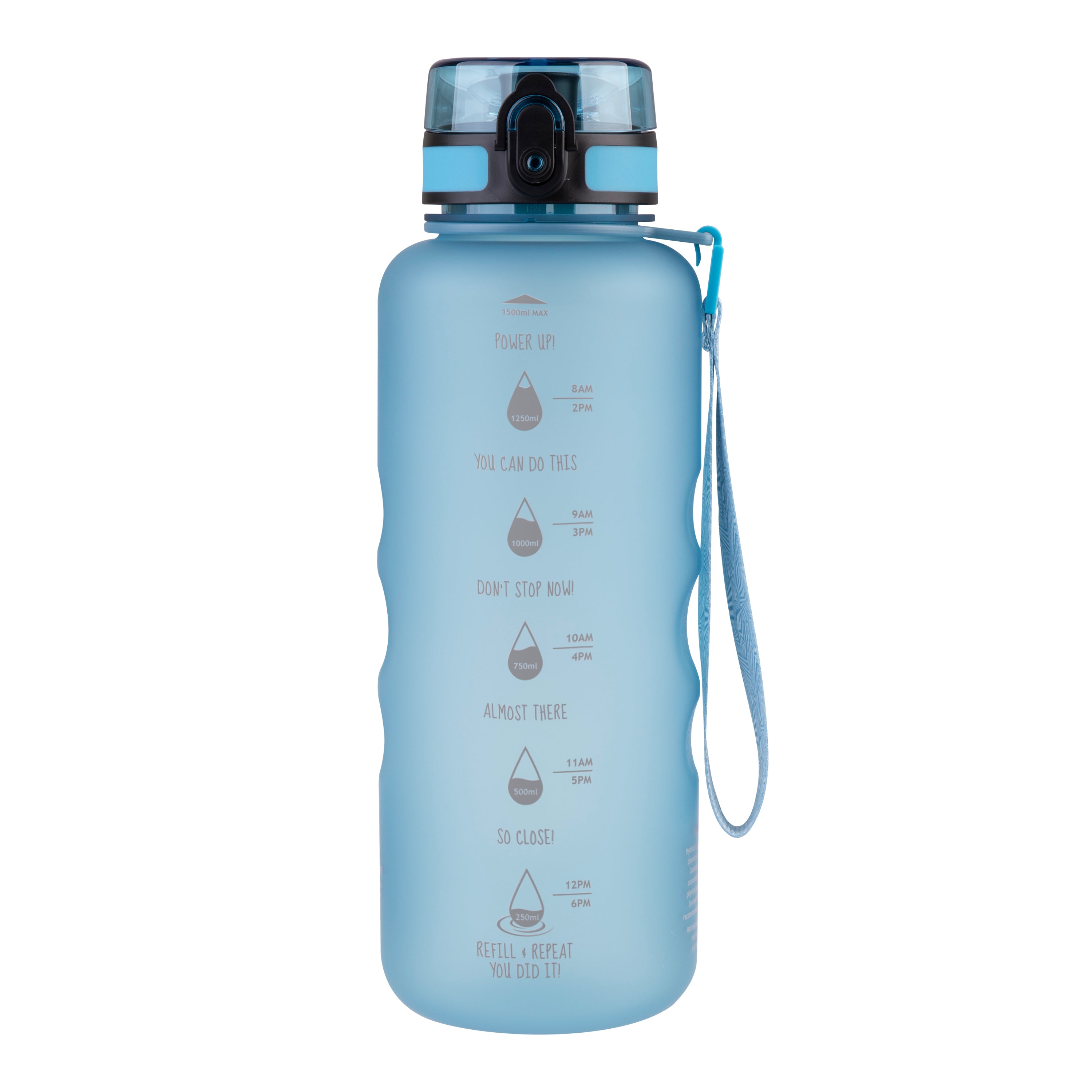 Oasis Tritan Motivational Sports Bottle 1.5L - Glacier Blue