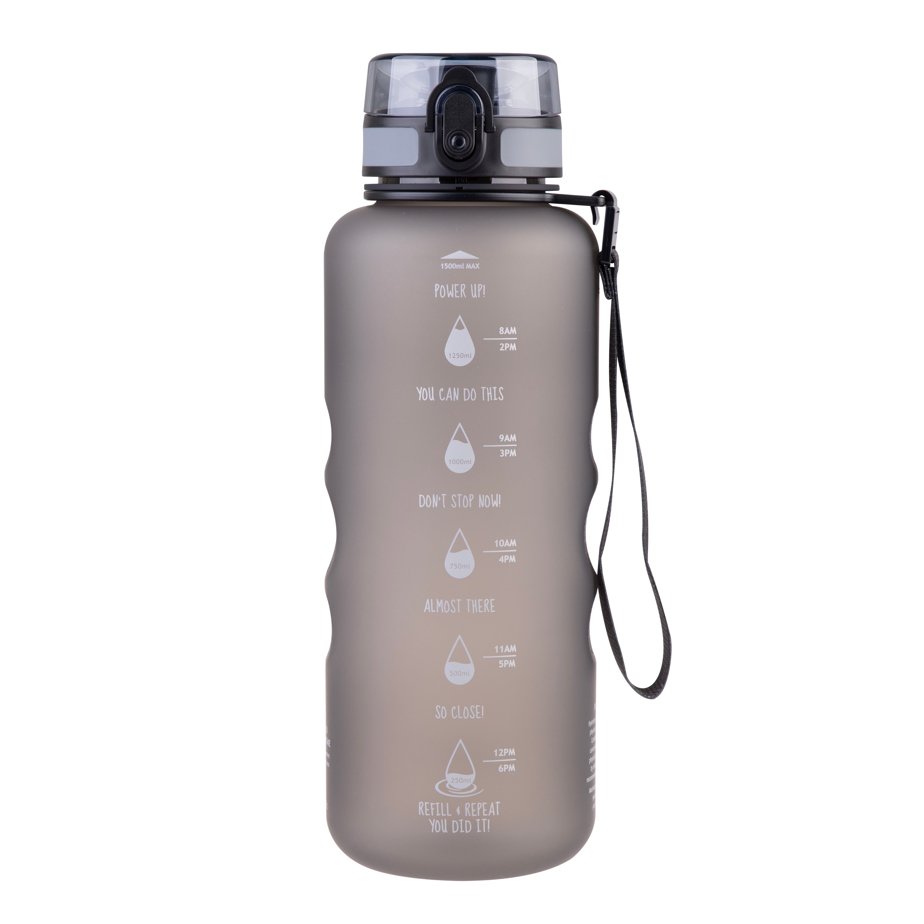 Oasis Tritan Motivational Sports Bottle 1.5L - Graphite