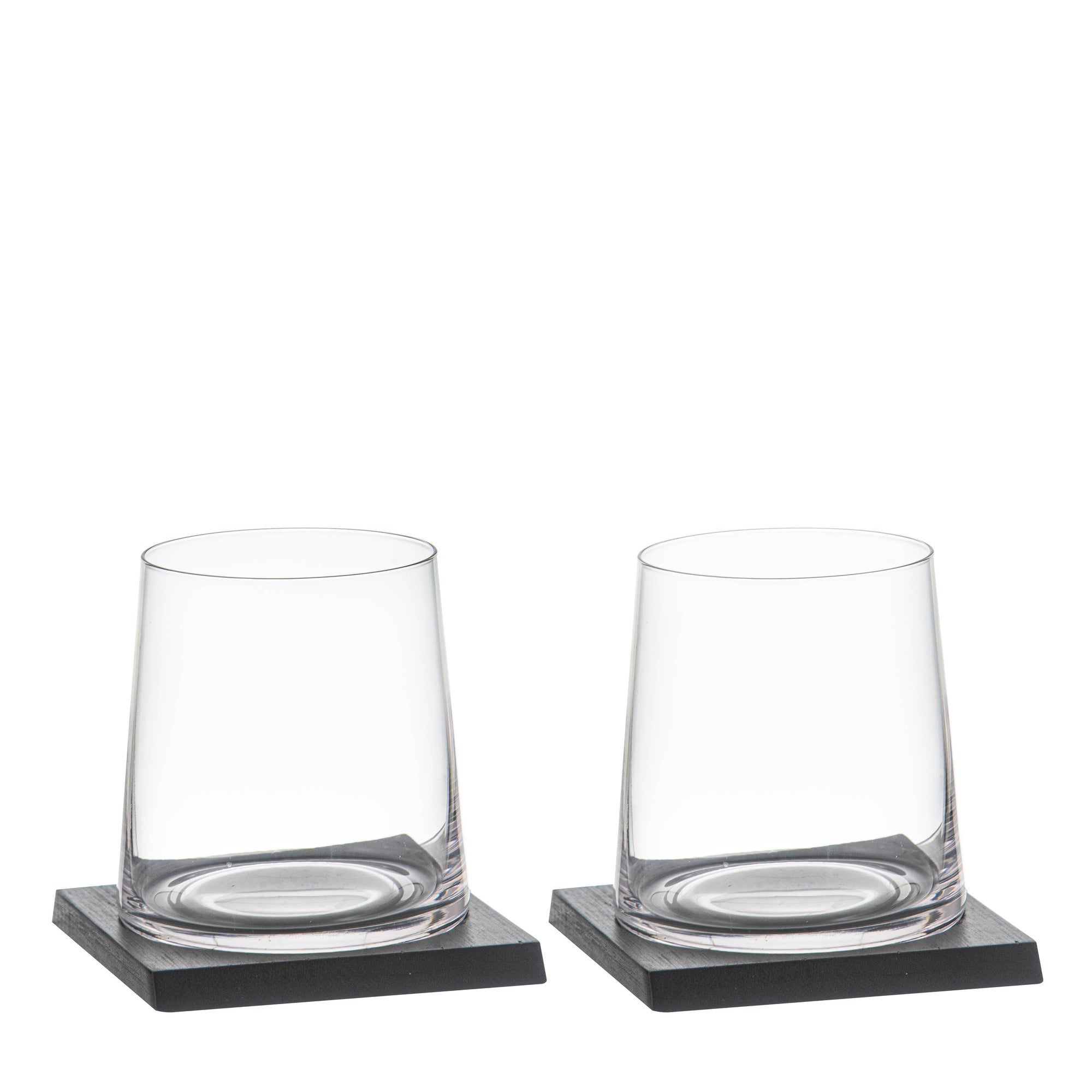 Tempa Harvey Black 2pk Whisky Glass & Coaster Set