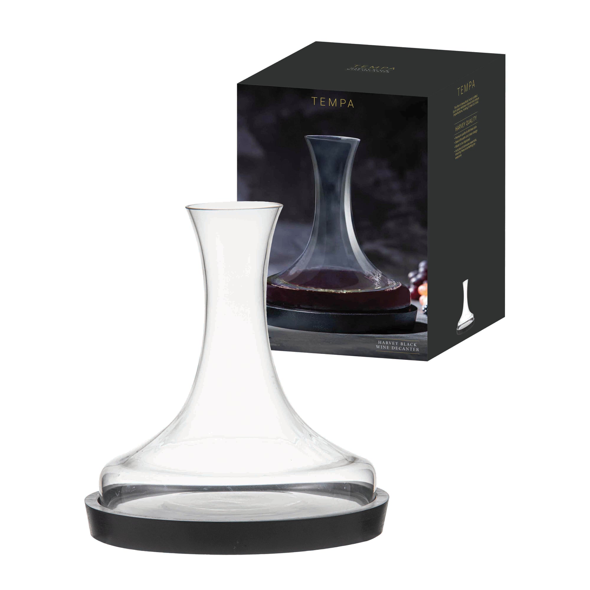 Tempa Harvey Black Wine Decanter