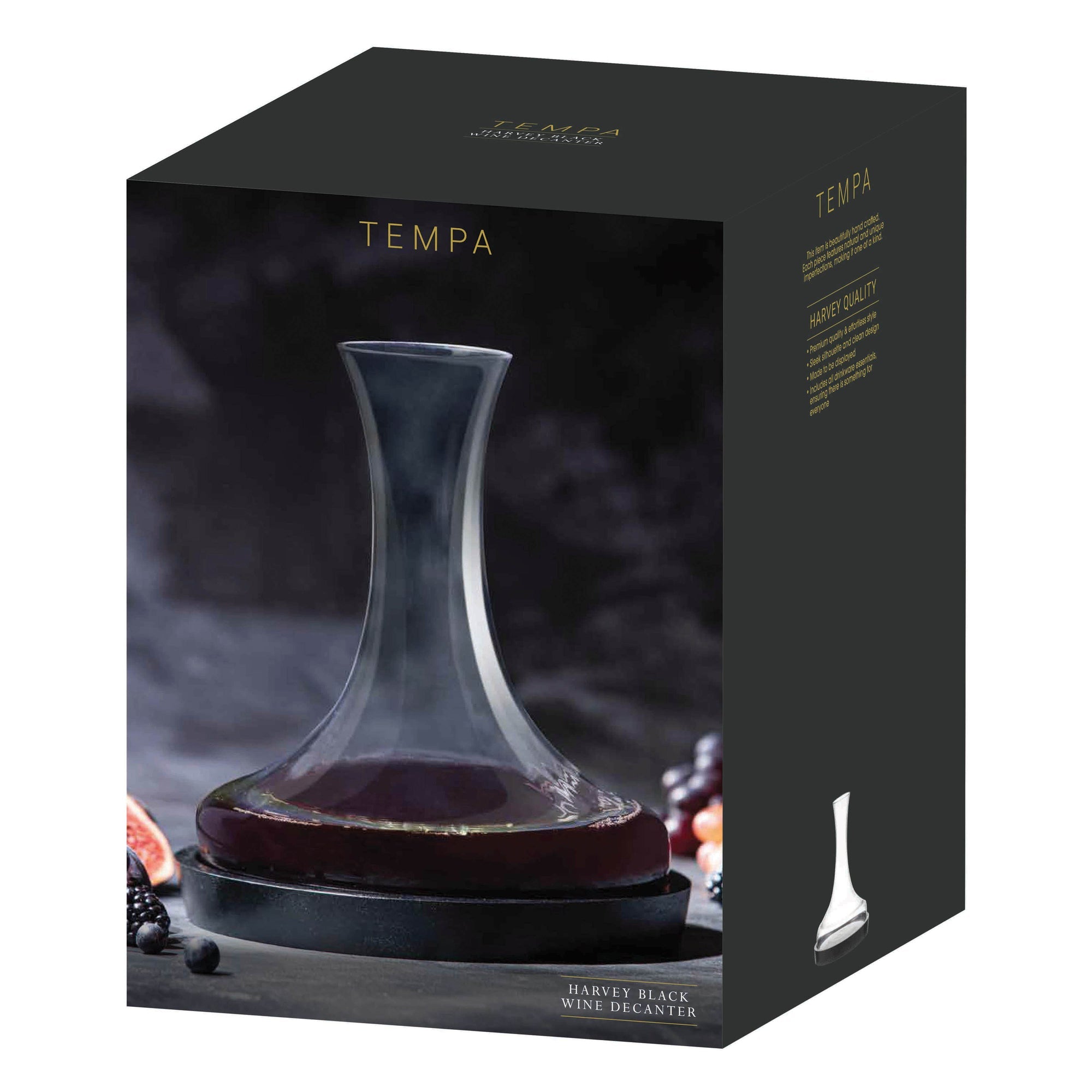 Tempa Harvey Black Wine Decanter