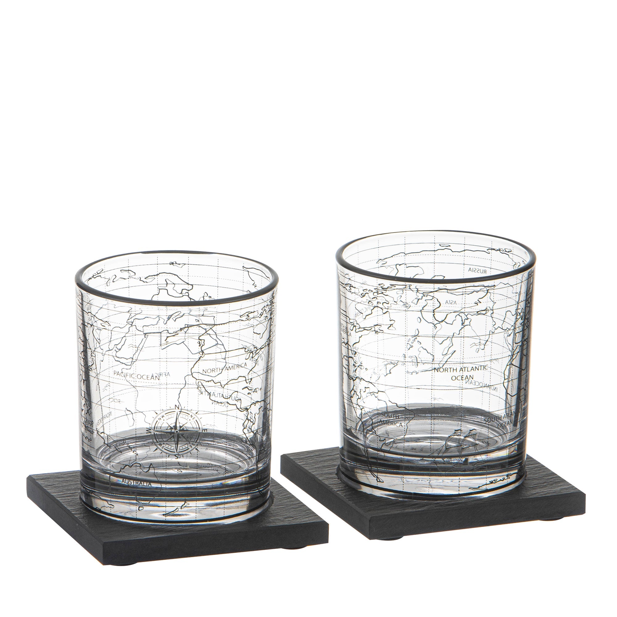 Tempa Atlas 2pk Whisky Glass & Coaster Set