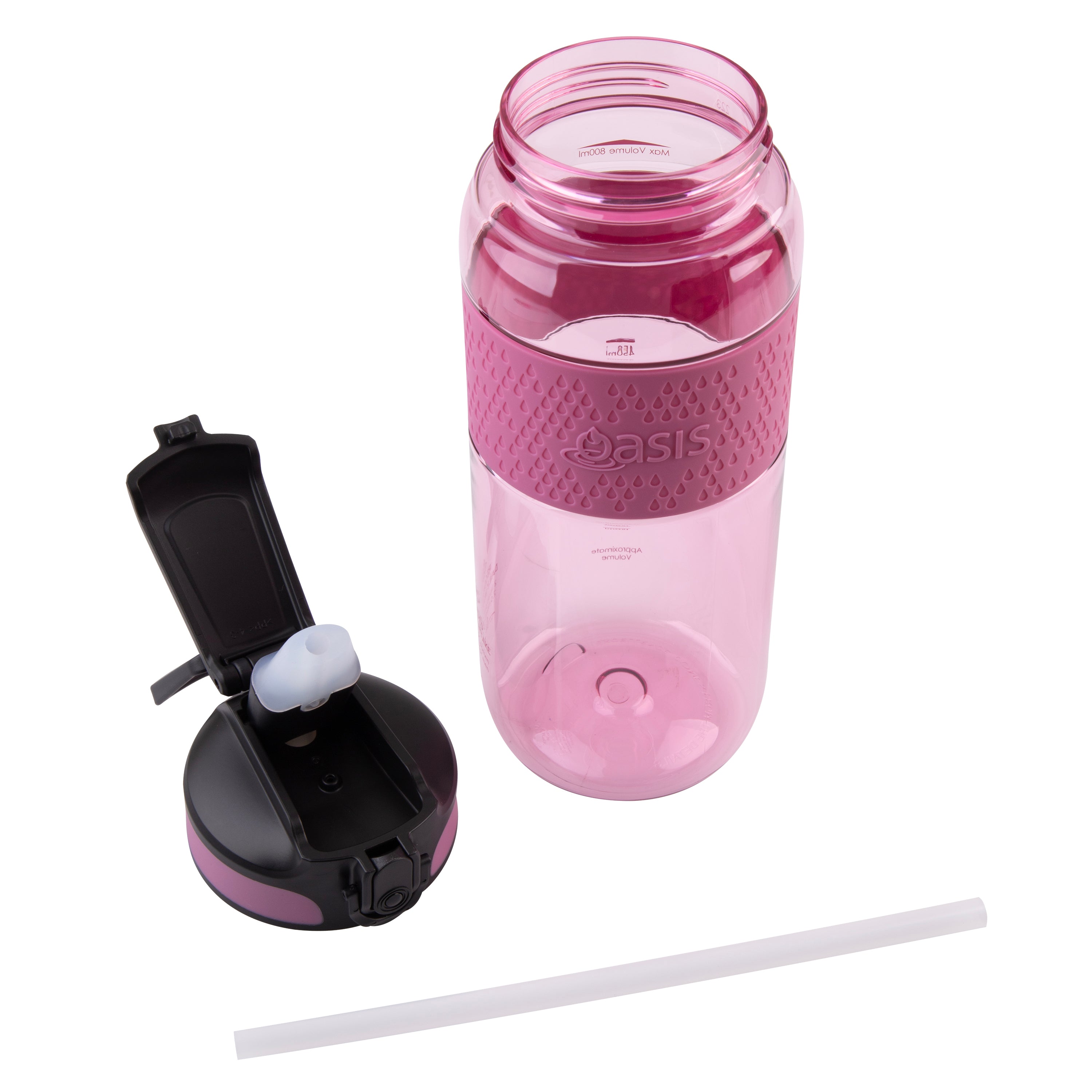 Oasis Sports Bottle with Sipper 800ml - Pink Berry