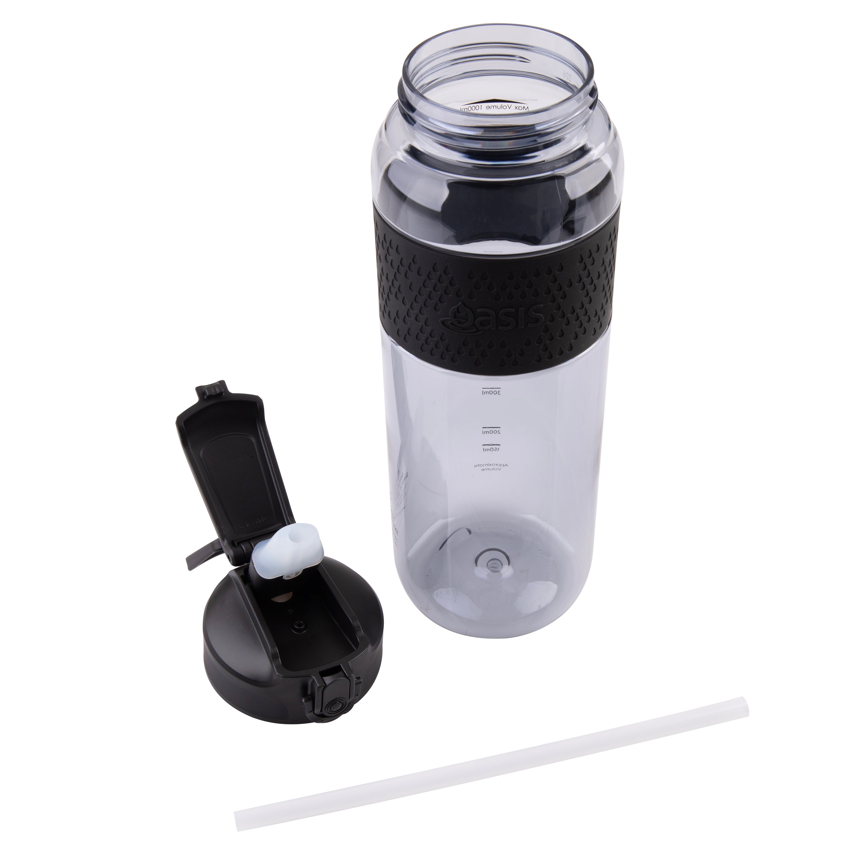 Oasis Sports Bottle with Sipper 1L - Carbon Black