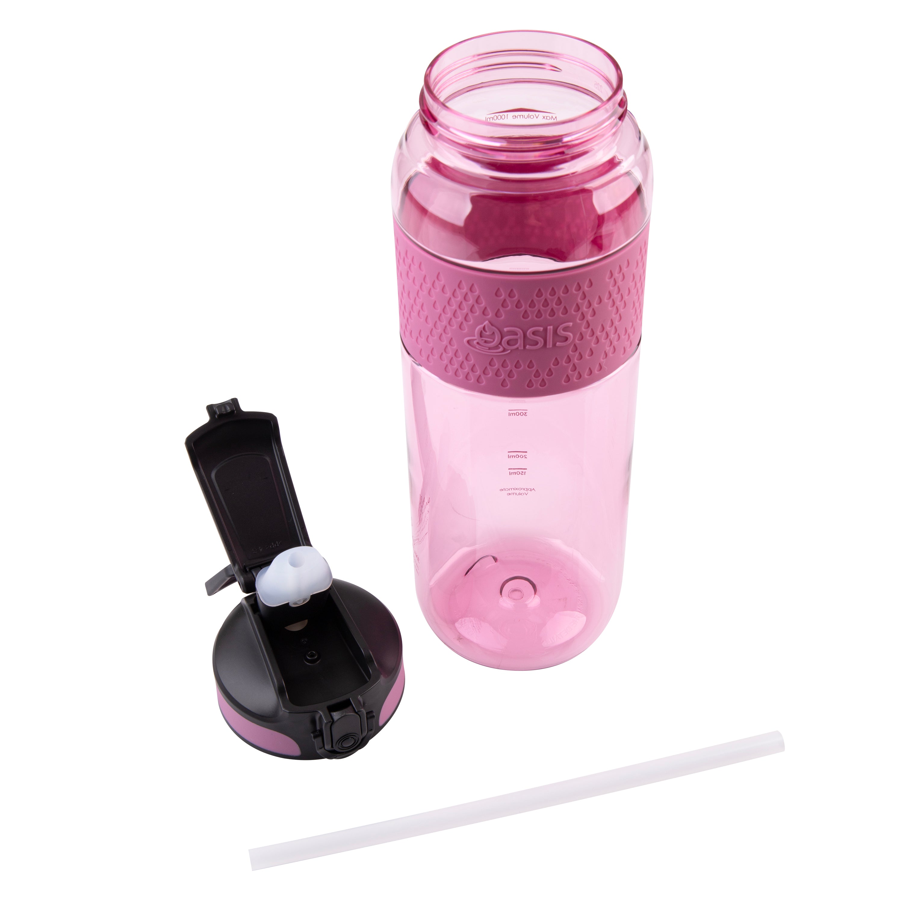 Oasis Sports Bottle with Sipper 1L - Pink Berry