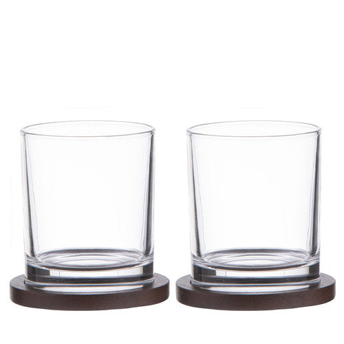 Tempa Avalon Clear 2pk Glass & Coaster Set
