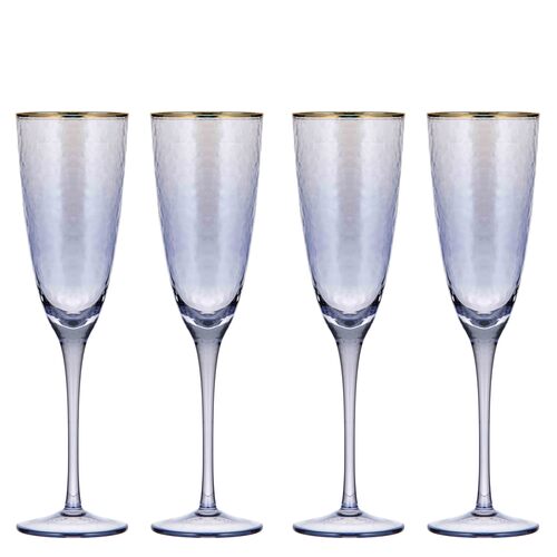 Tempa Giselle Blue 4pk Champagne Glass