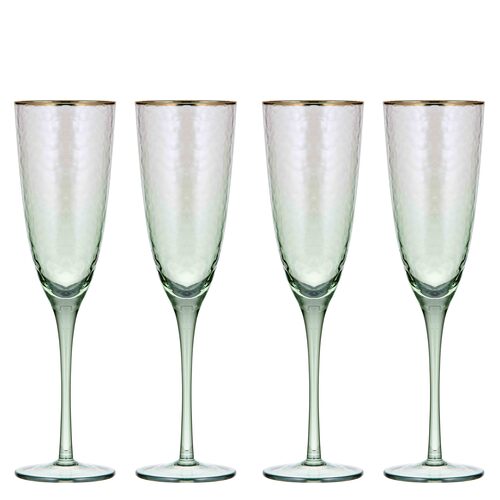 Tempa Giselle Green 4pk Champagne Glass