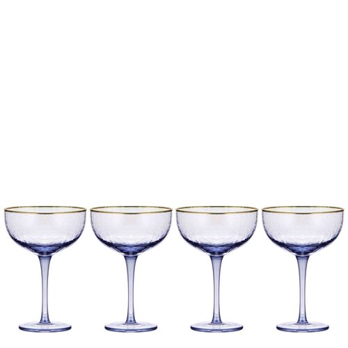 Tempa Giselle Blue 4pk Coupe Glass
