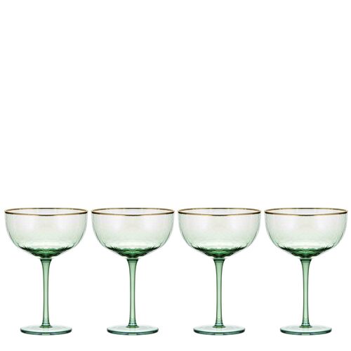 Tempa Giselle Green 4pk Coupe Glass