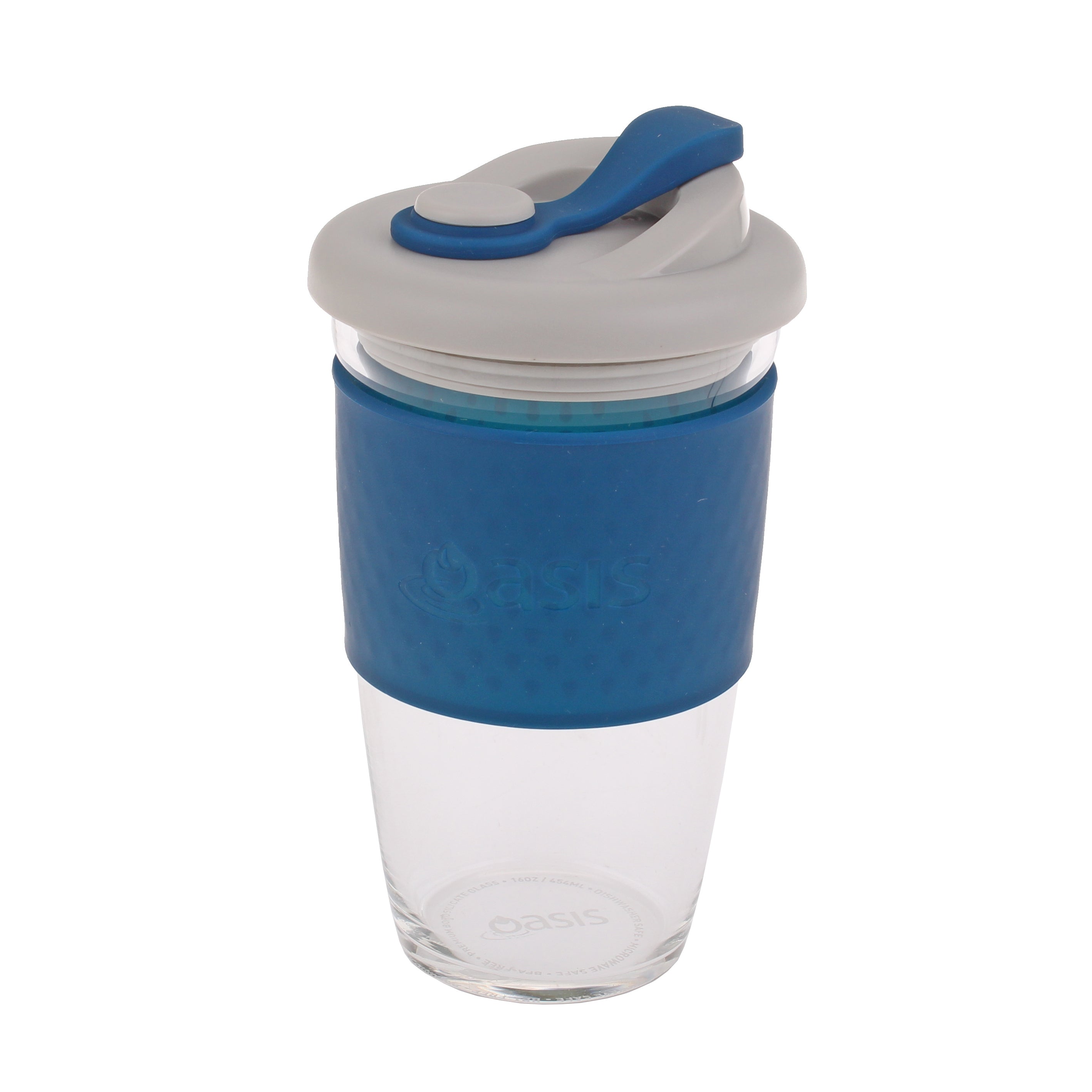 Oasis Borosilicate Glass Eco Cup 16oz/454ml - Navy
