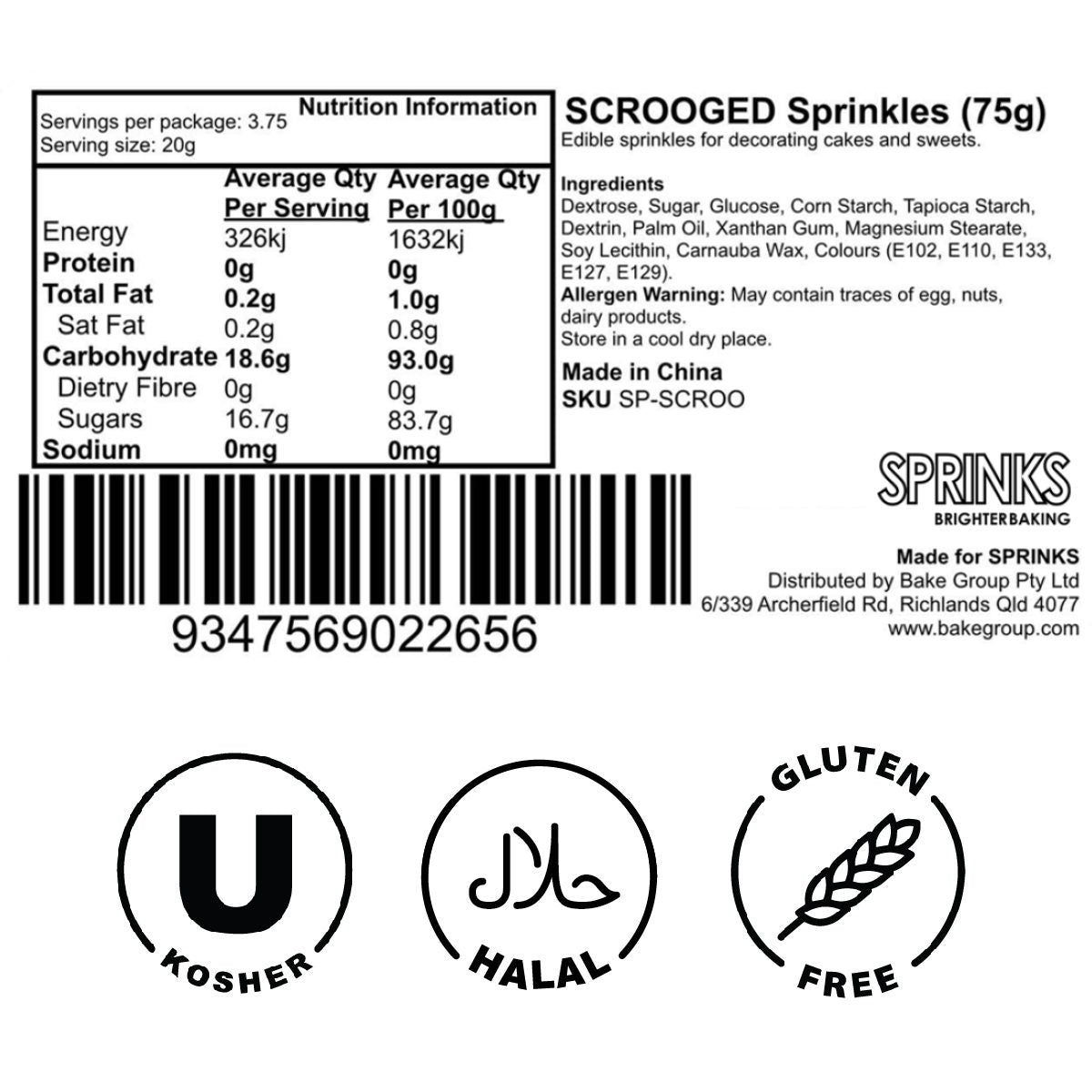 Sprinks Scrooged Sprinkles 75g