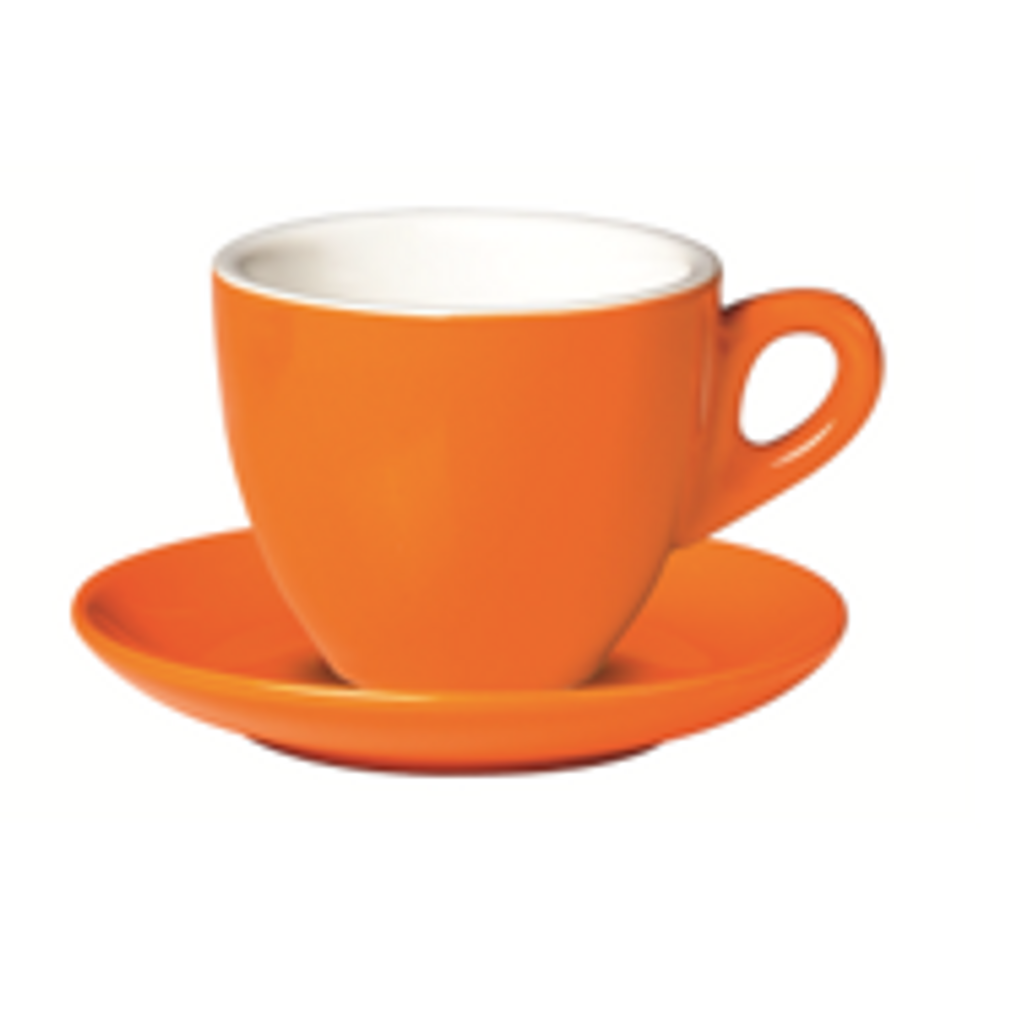 Incasa Belly Cappuccino Cup and Saucer Orange (200ml) 6 Pack