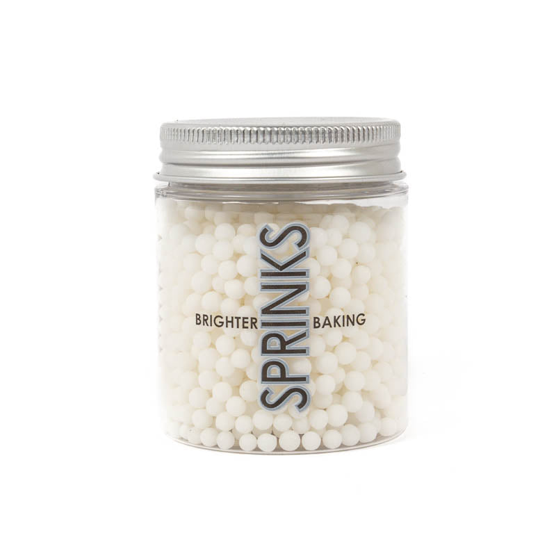 Sprinks Cachous Pearl Beads Matte White 4mm 70g
