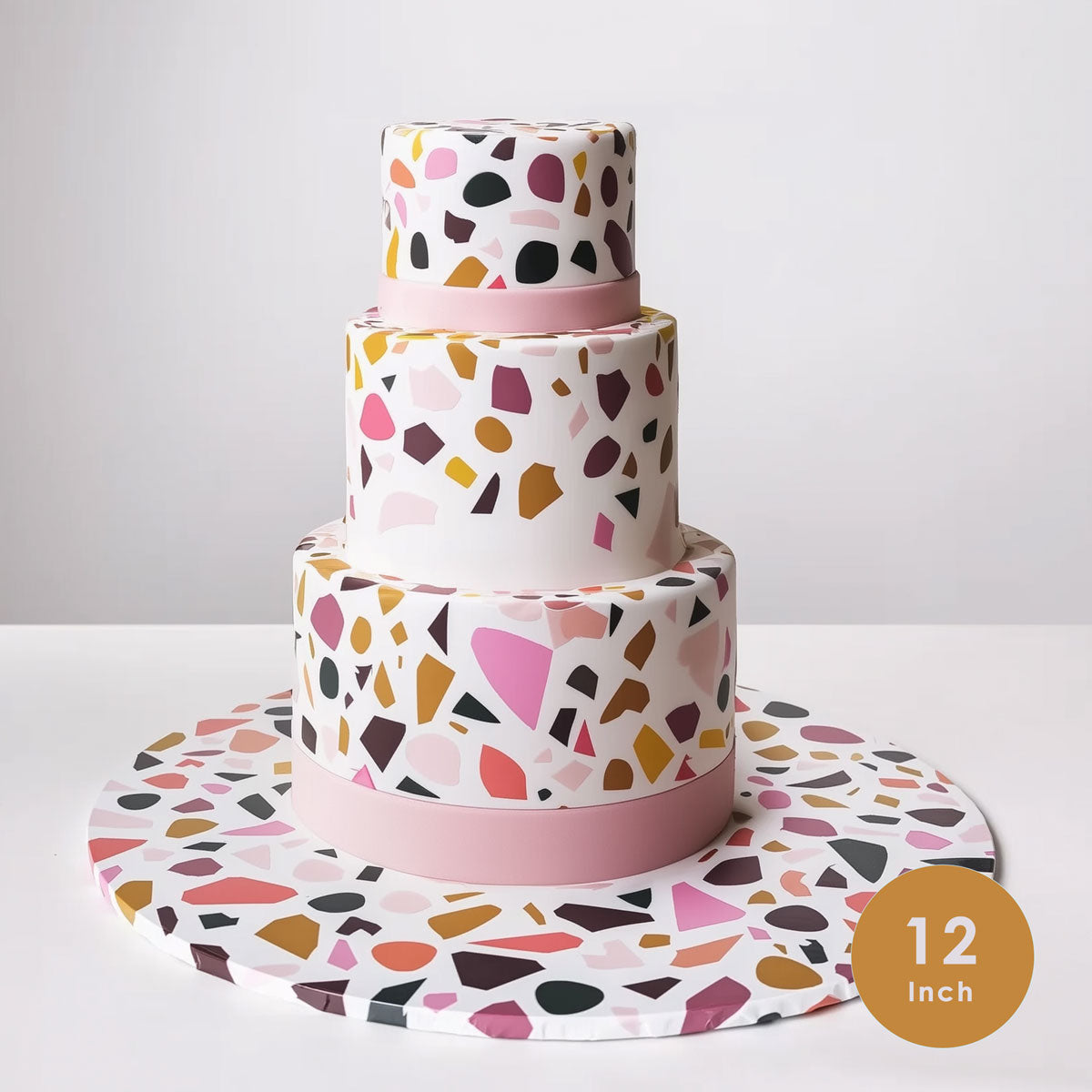 Bake Group Food Presentation Board Round Terrazzo 12in