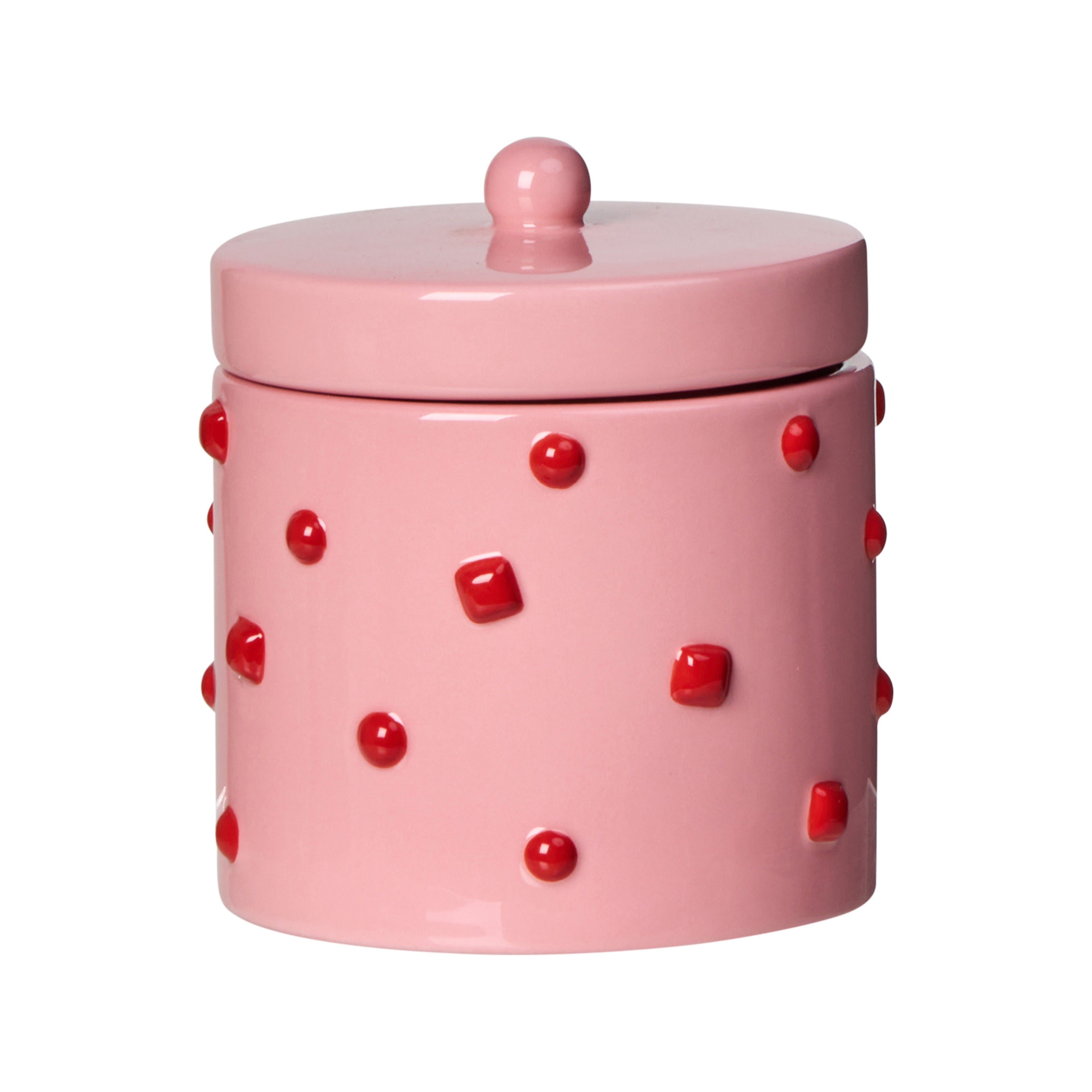 Emporium Bejeweled Canister Pink & Red