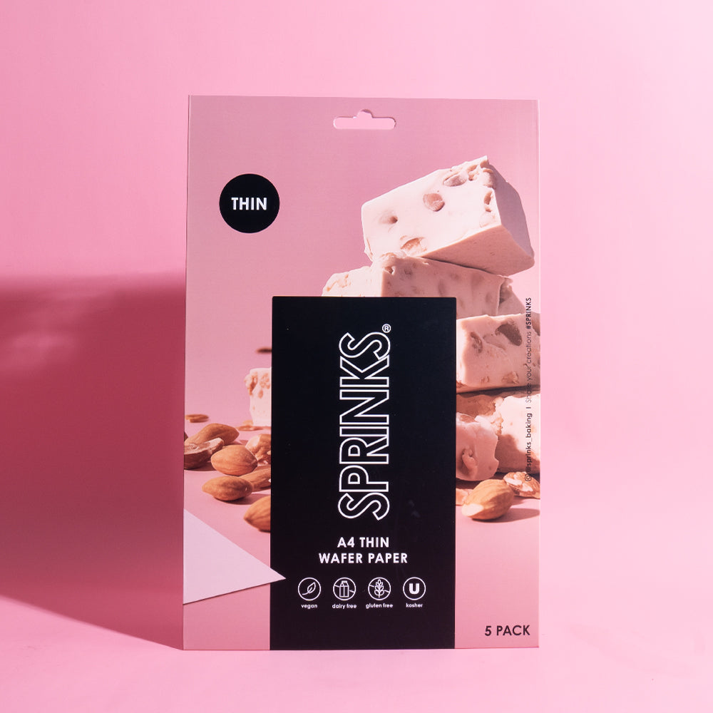 Bake Print Rectangle Wafer Paper Thin A4 Size White 5 Pack