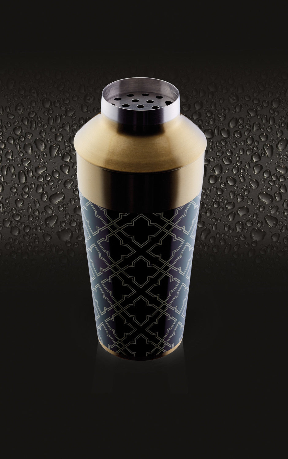 BarCraft Art Deco Brass Finish 650ml Cocktail Shaker
