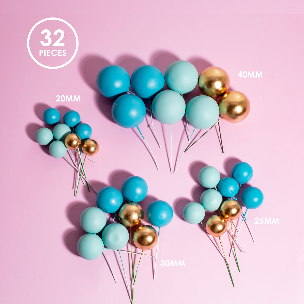 Sprinks 32 Cake Ball Toppers Bold In Blue